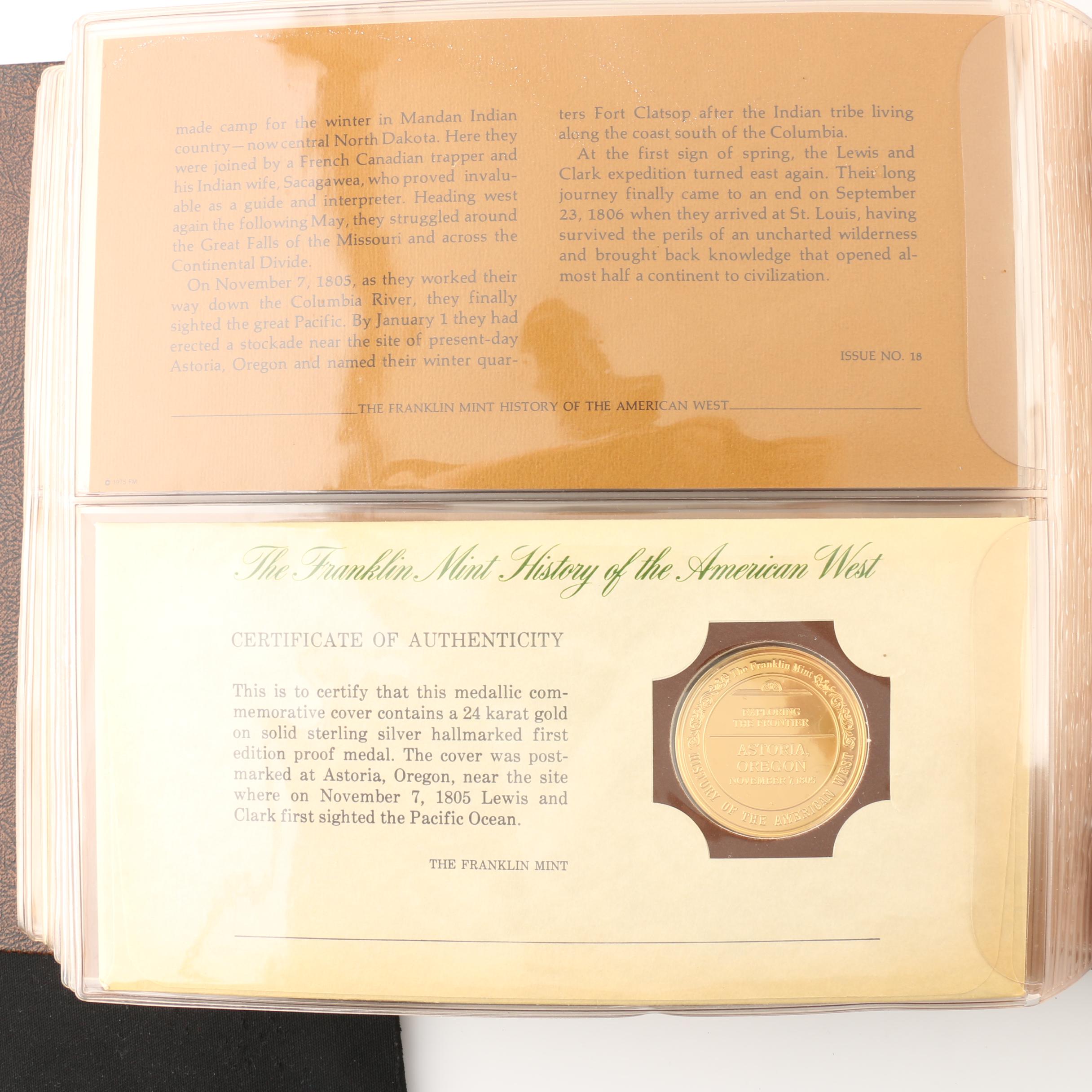 Franklin Mint "History of the American West" 2 Volume Set of Silver Proof Medals