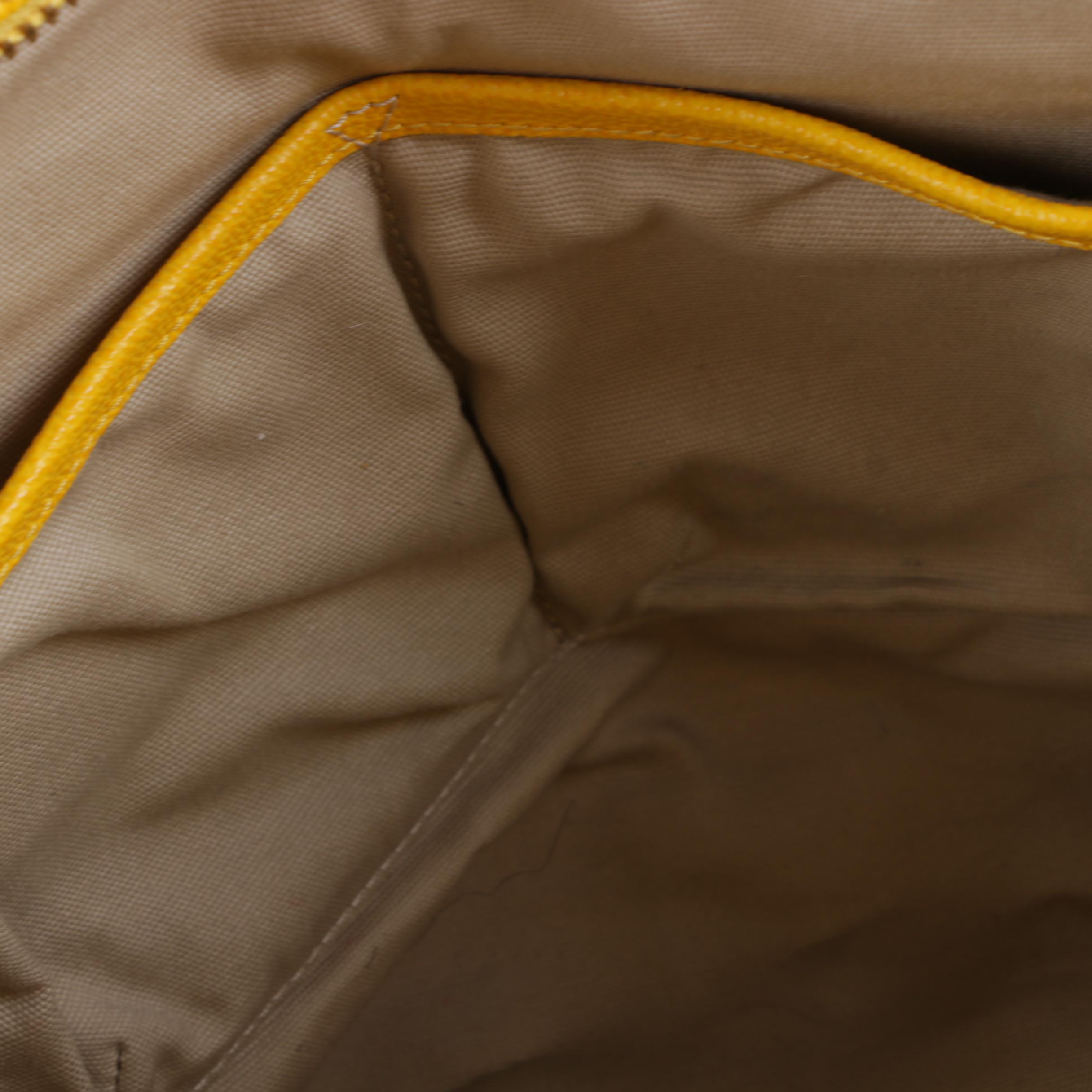 Tory Burch Roslyn Yellow Pebbled Leather Tote