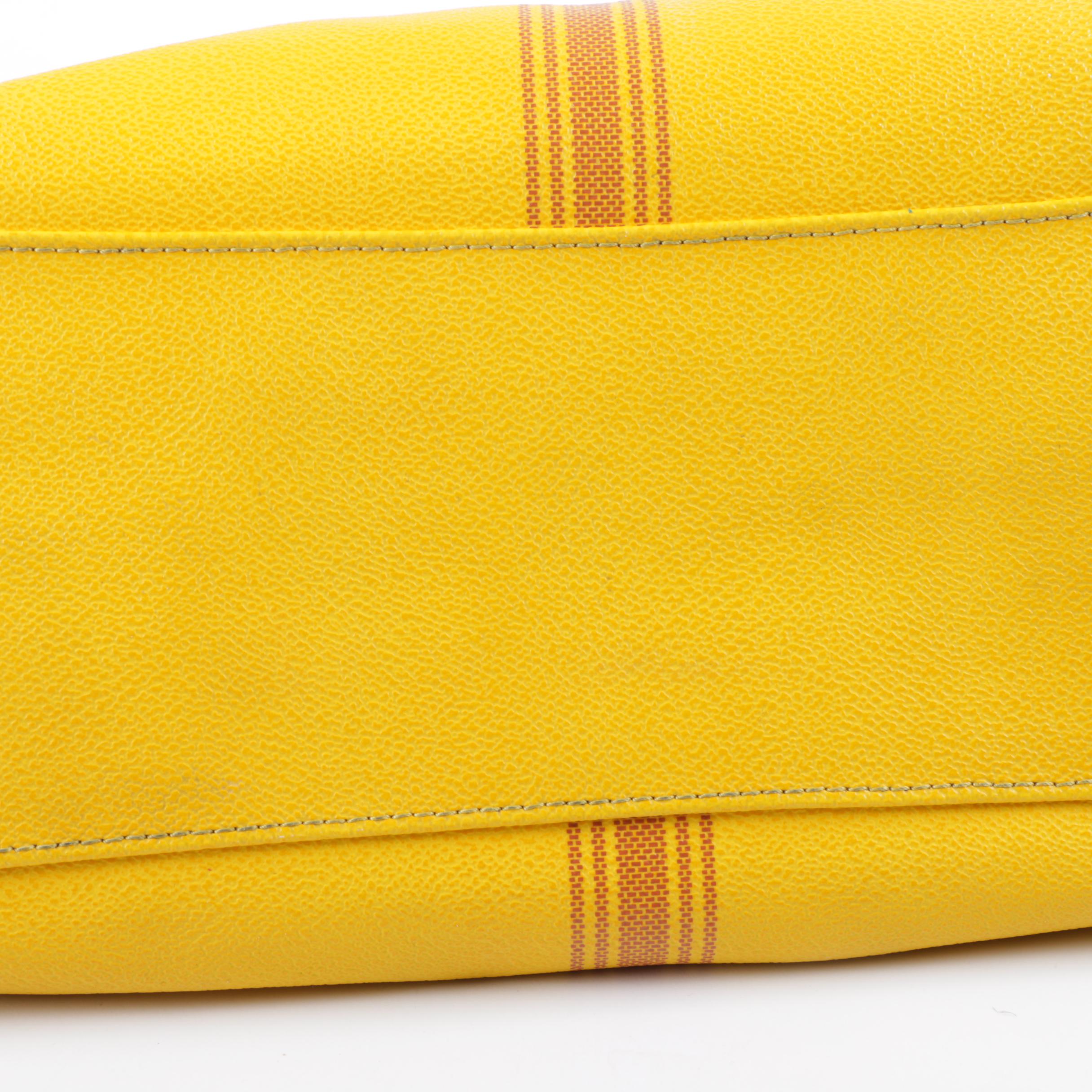 Tory Burch Roslyn Yellow Pebbled Leather Tote