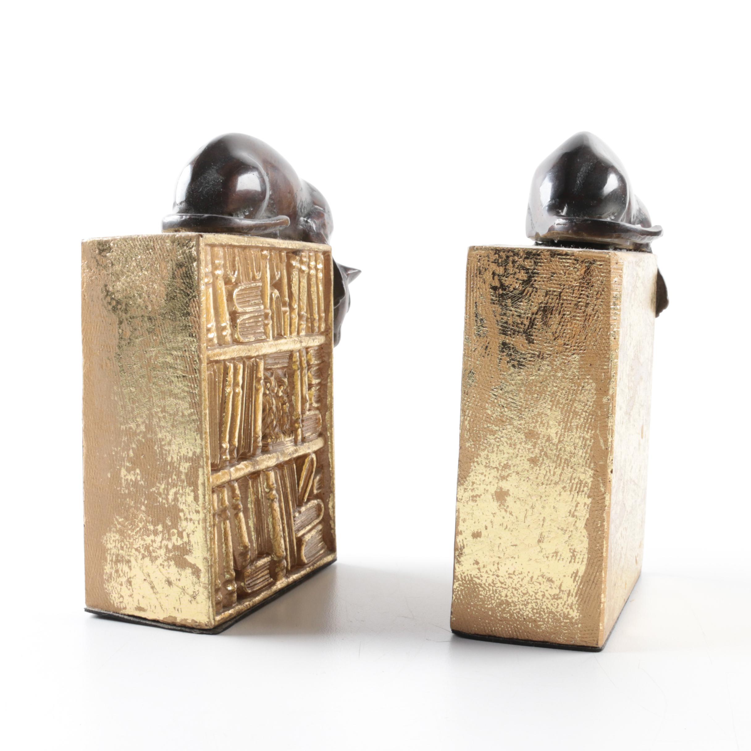 Vintage Feline Library Bookends