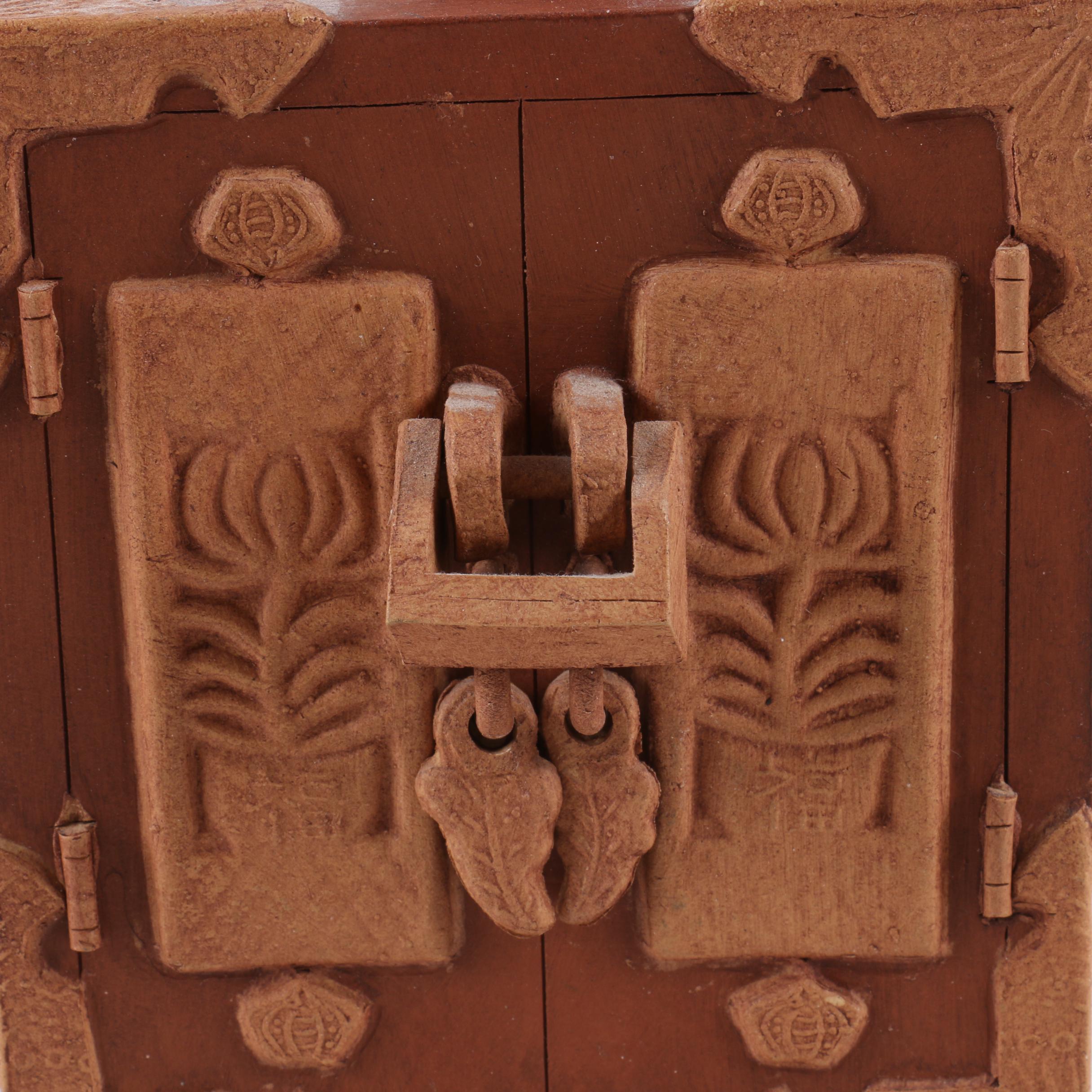 Chinese Handbuilt Redware Cabinet Teapot