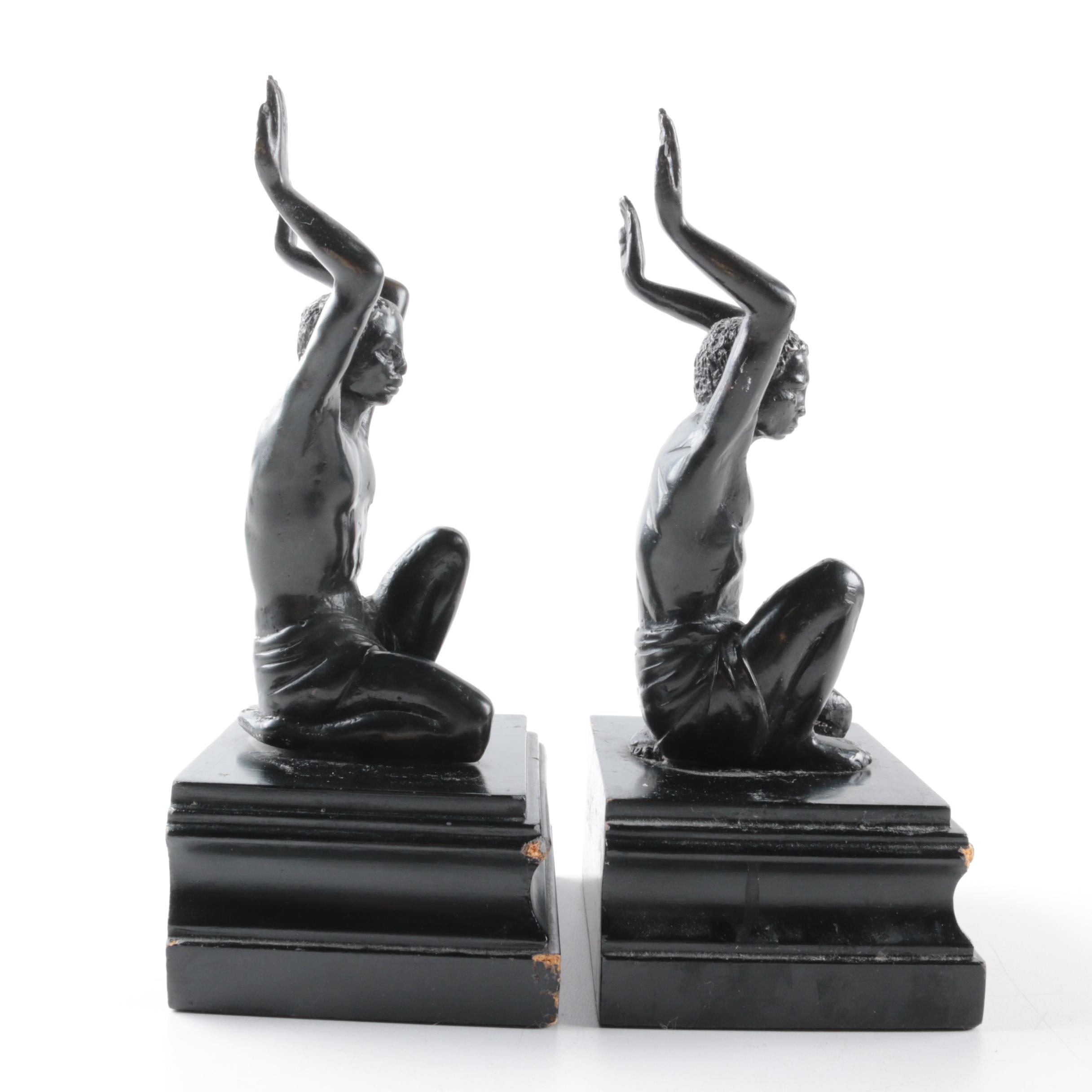 Fine Blackamoor Ebonized Figural Bookends