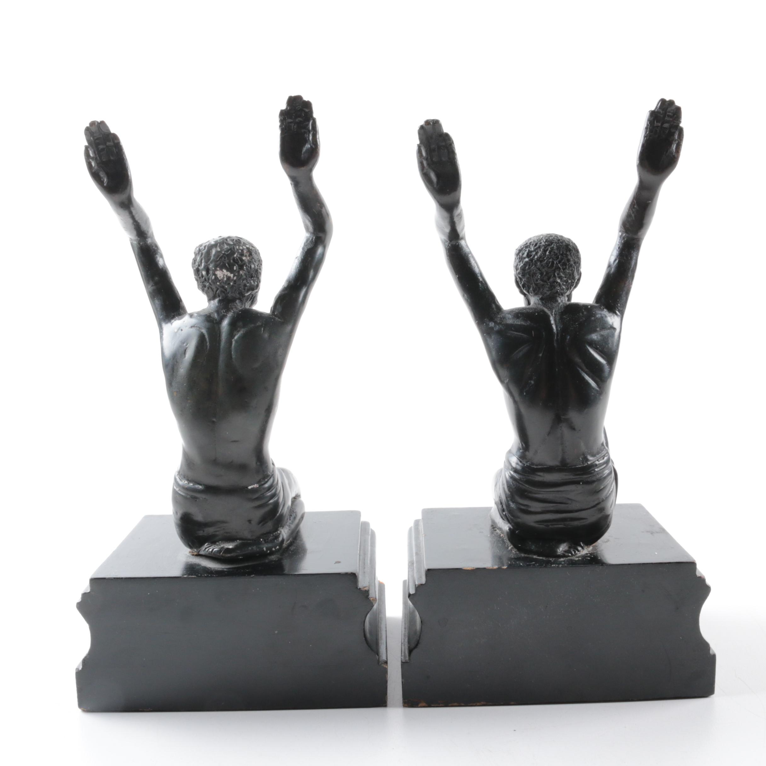 Fine Blackamoor Ebonized Figural Bookends