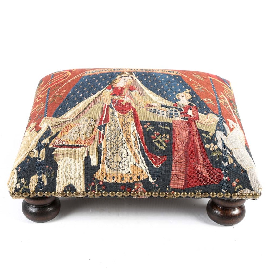 English Tapestry Footstool