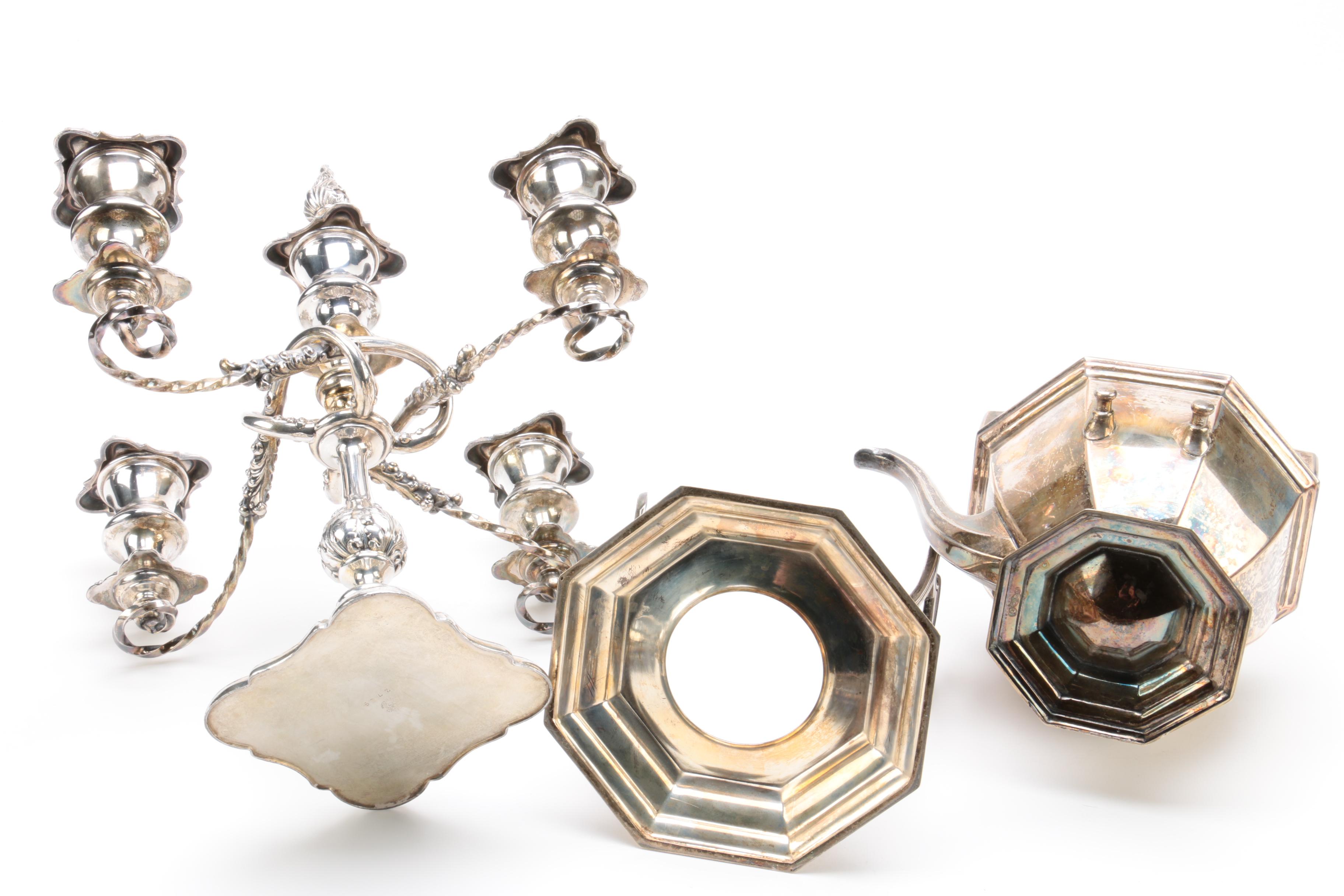 Wilcox Silver Plate Co. Candelabra and Other Tableware