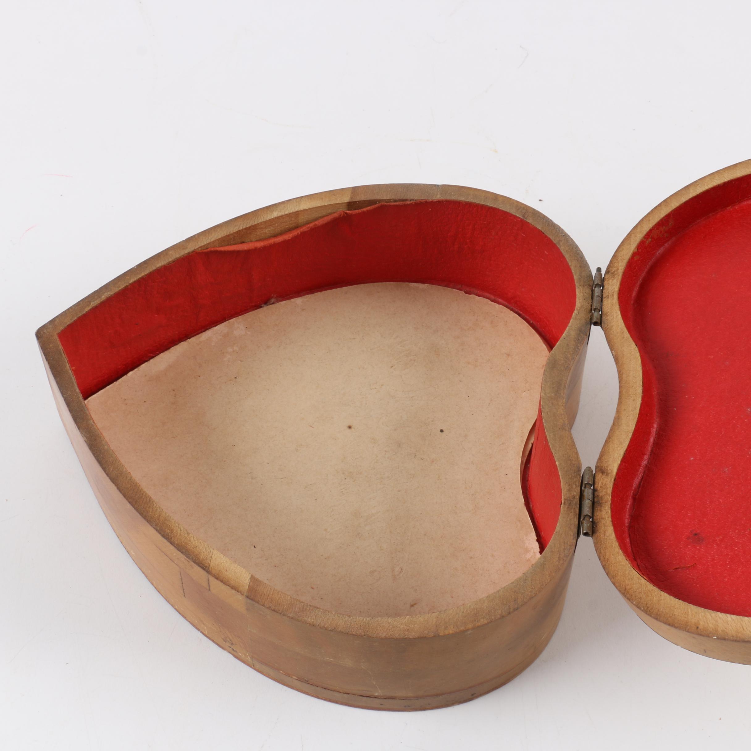 Vintage WWII Heart Shaped Wood Box