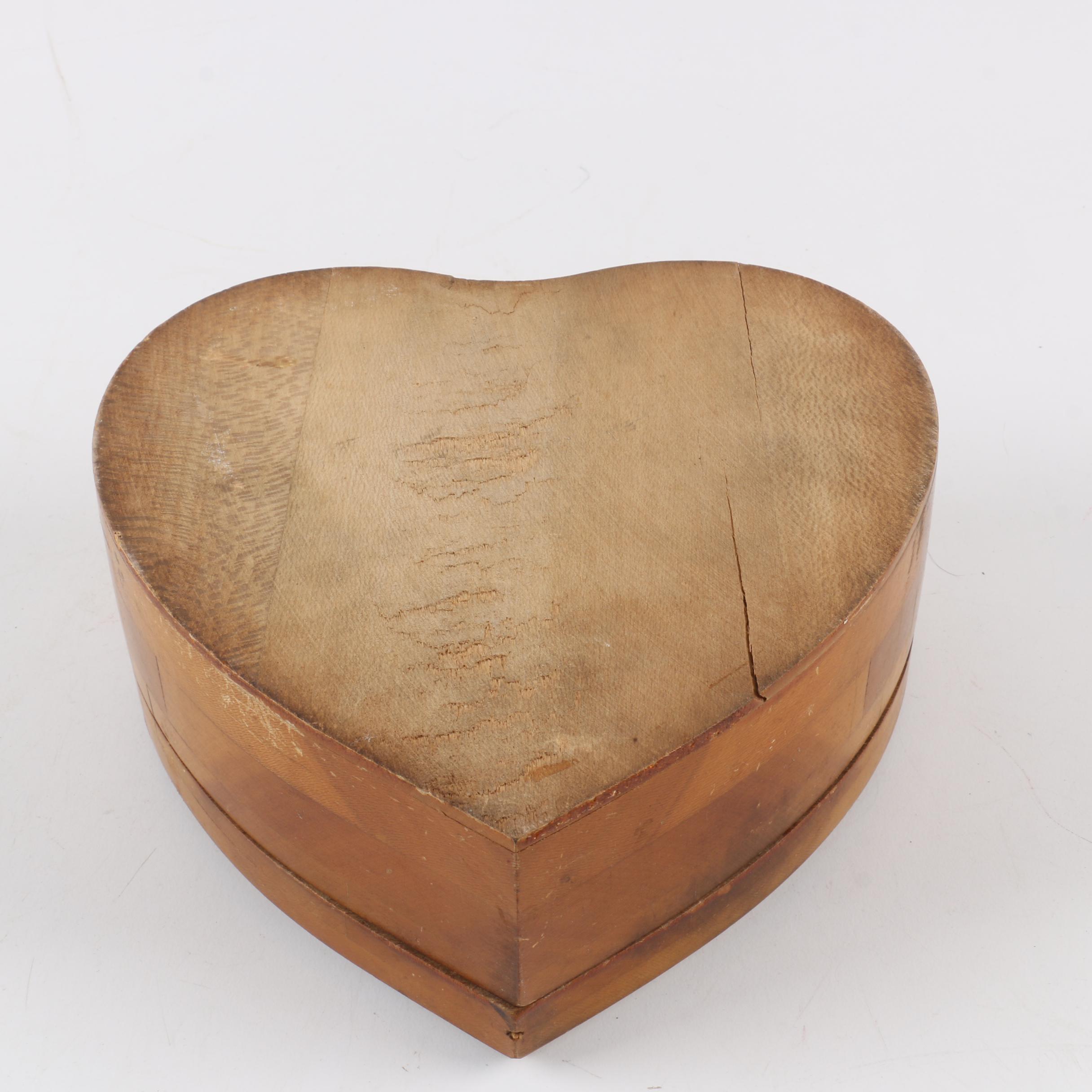 Vintage WWII Heart Shaped Wood Box