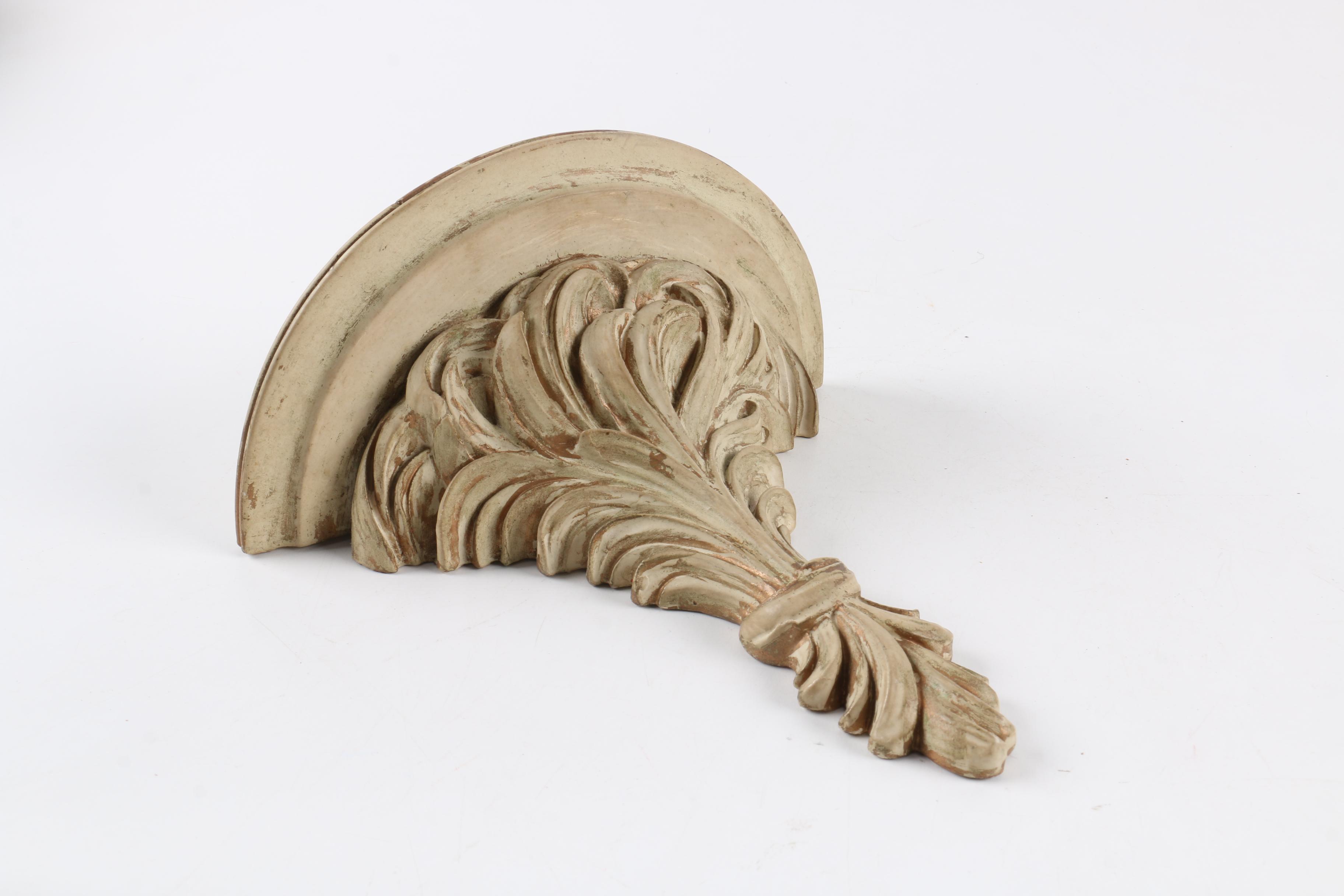 Antique Carved Wood Foliate Bracket