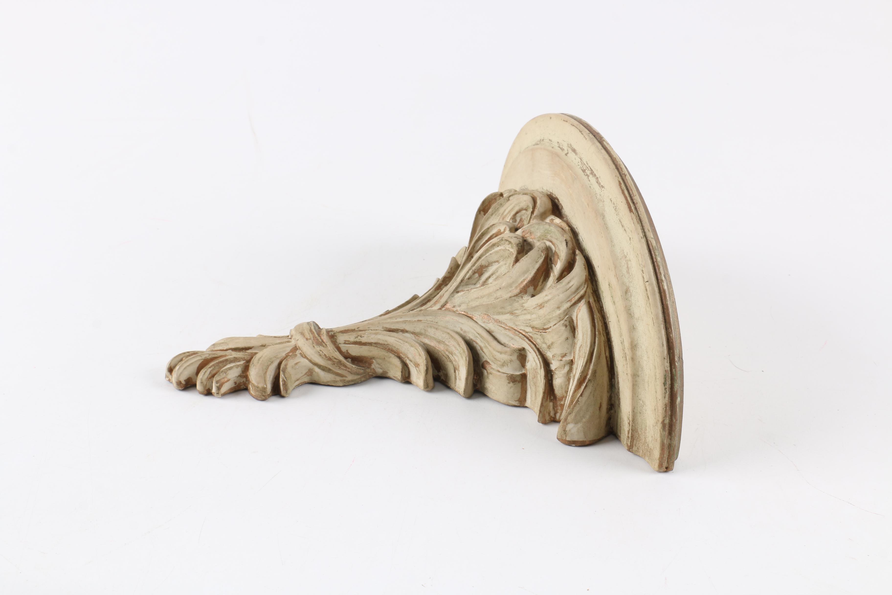 Antique Carved Wood Foliate Bracket