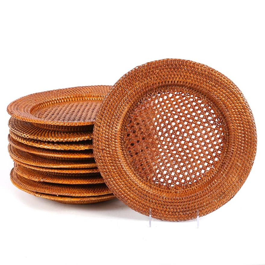 Woven Wicker and Cane Chargers