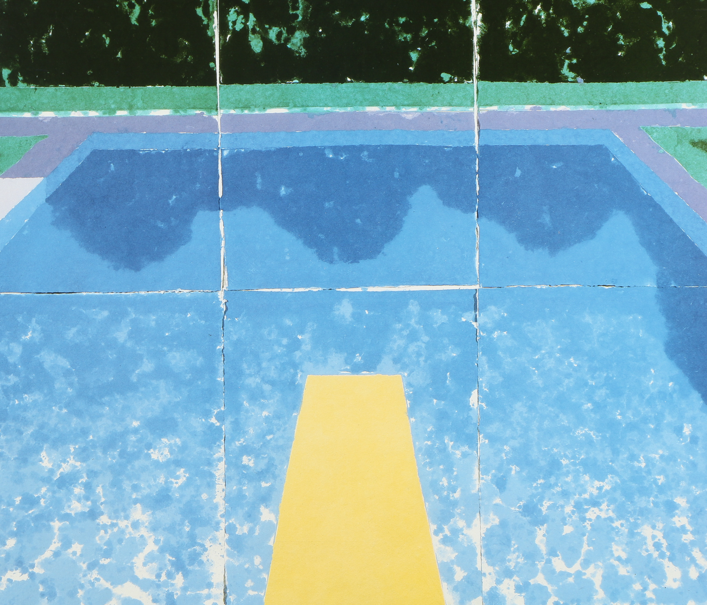 Offset Lithograph Poster After David Hockney "Day Pool with Three Blues"