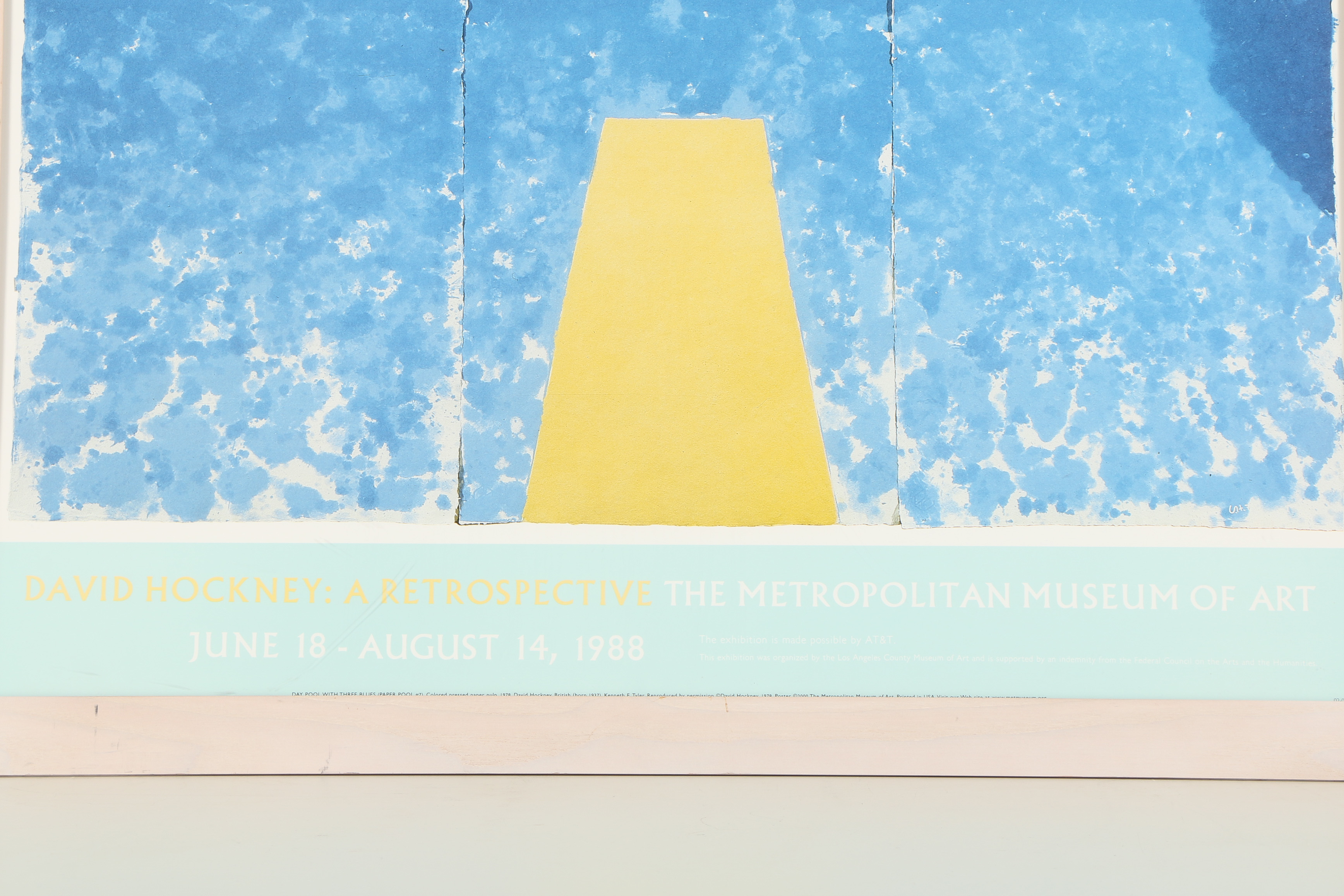 Offset Lithograph Poster After David Hockney "Day Pool with Three Blues"