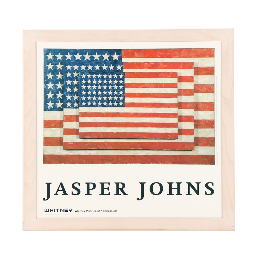 Offset Lithograph Poster After Jasper Johns "Three Flags"