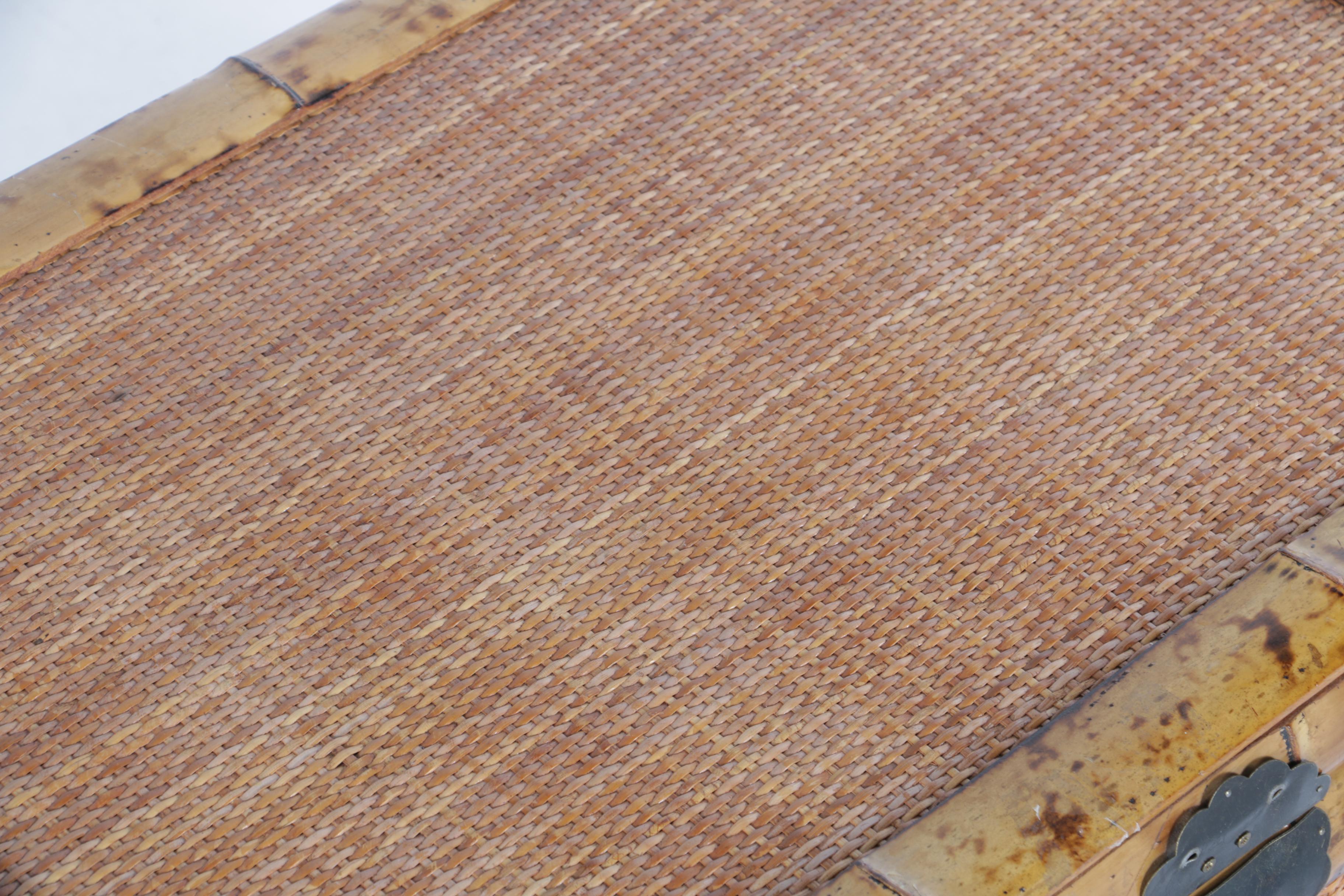 Asian Bamboo Trunk with Woven Panels