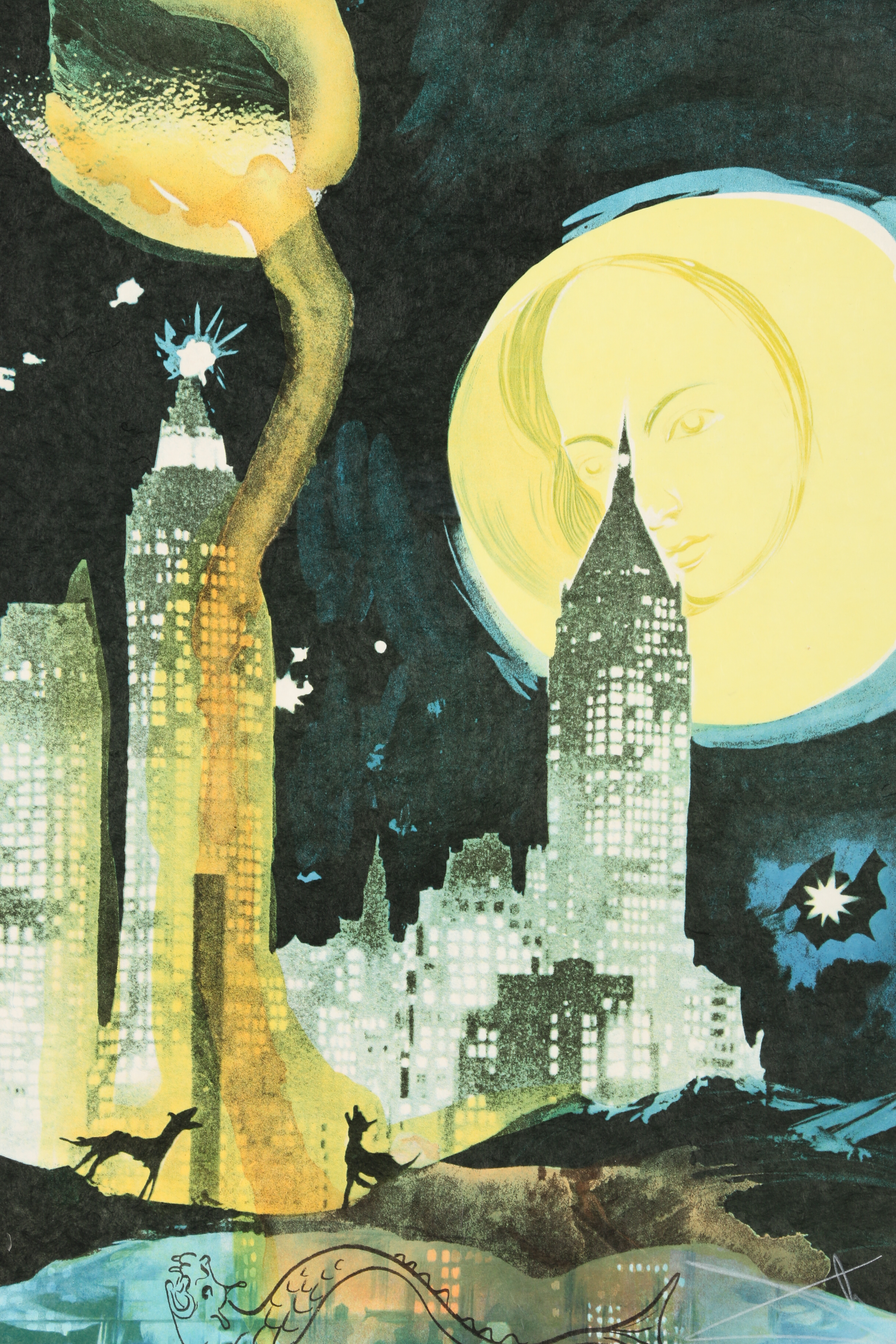 Salvador Dalí Limited Edition Lithograph "Manhattan Skyline"