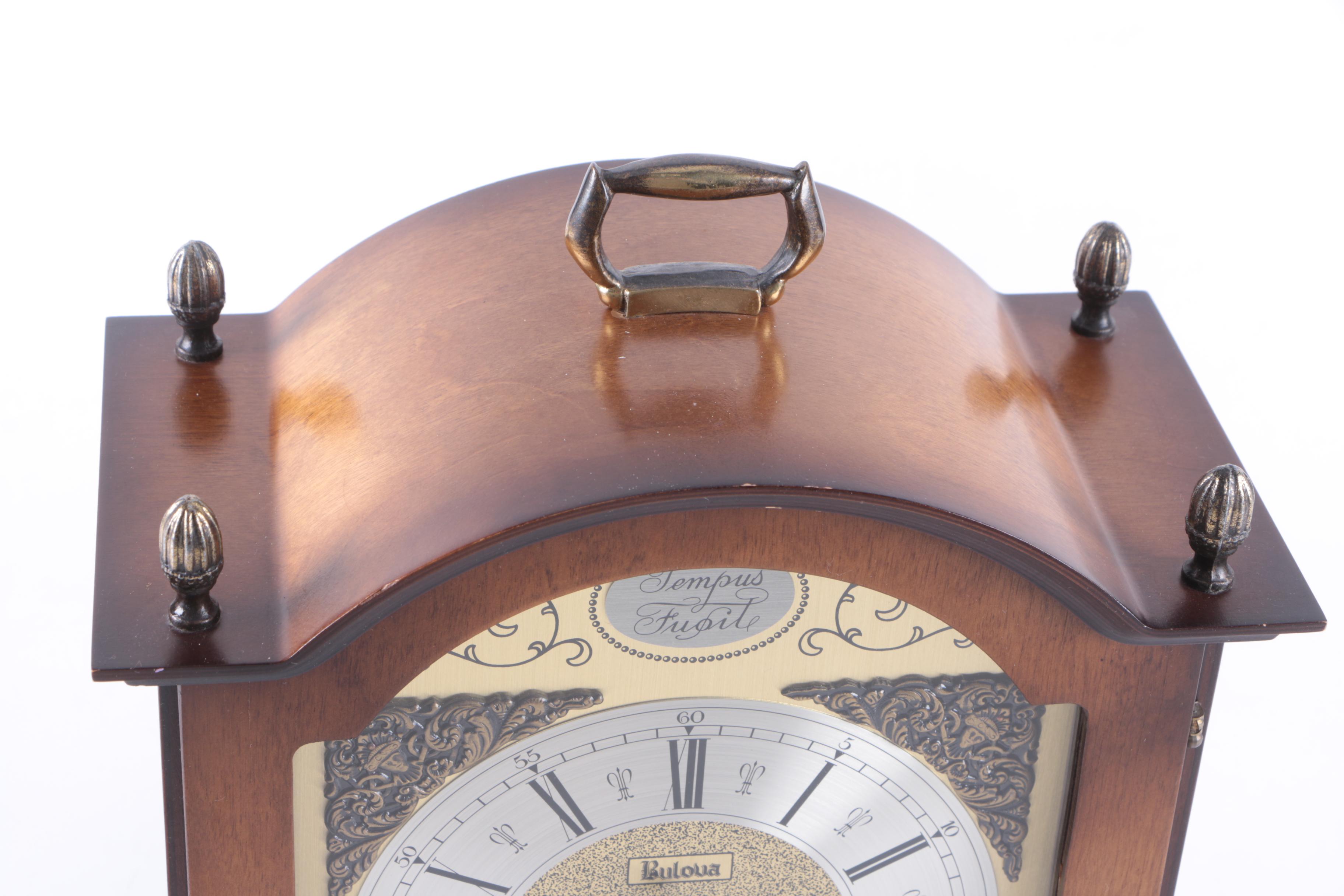 Vintage Bulova Tempus Fugit Chime Mantel Clock