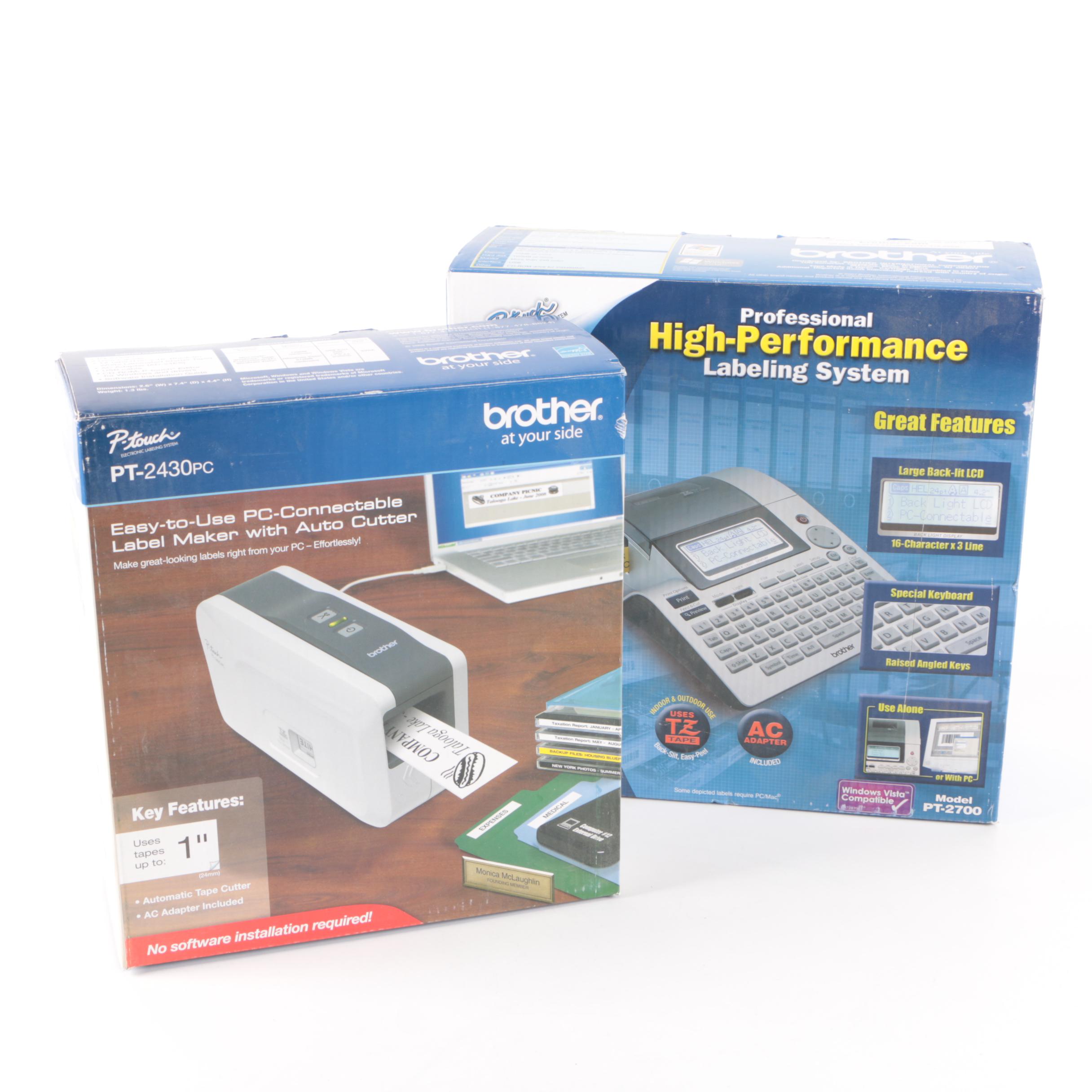 Brother PT-2430PC and PT-2700 Label Makers