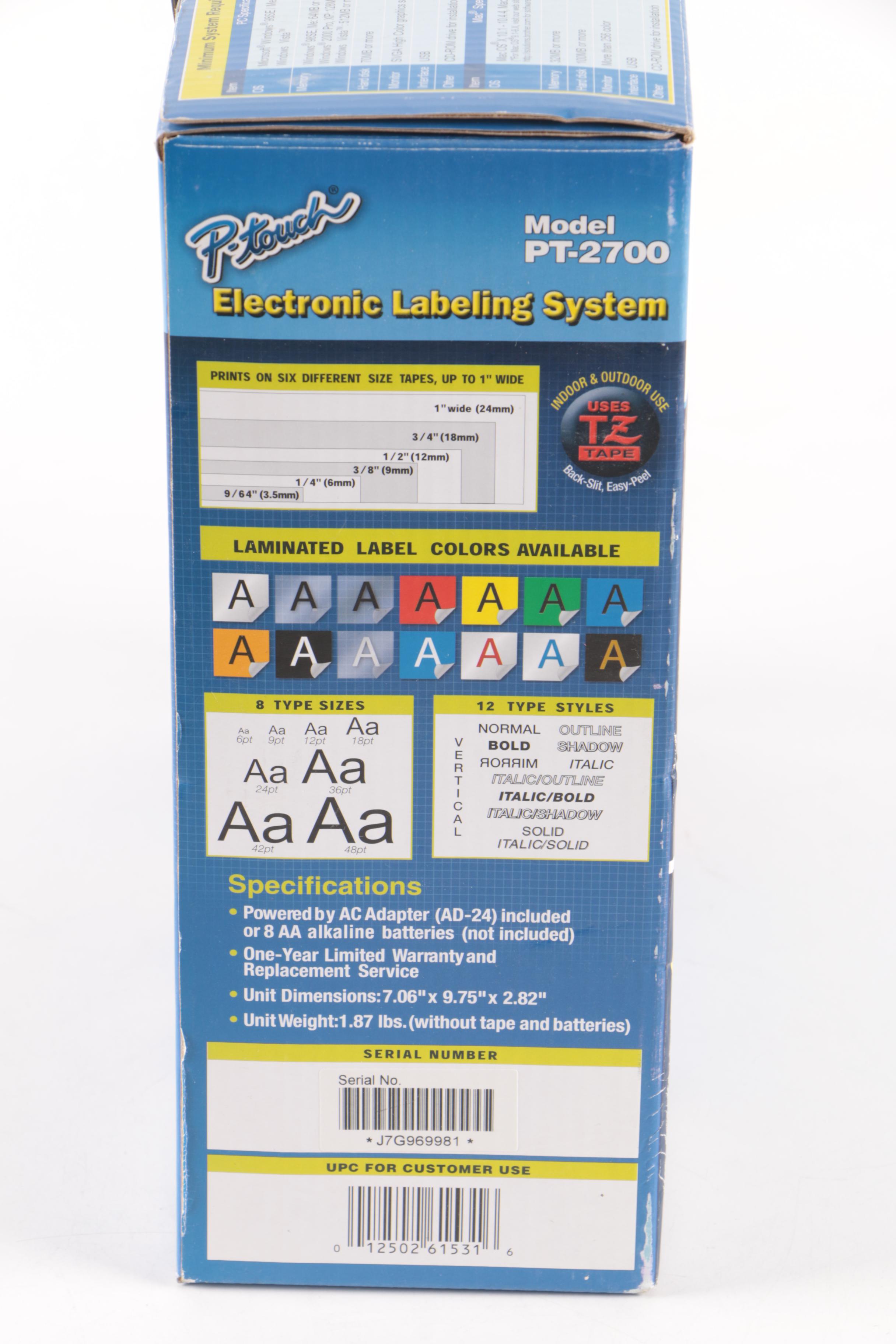 Brother PT-2430PC and PT-2700 Label Makers