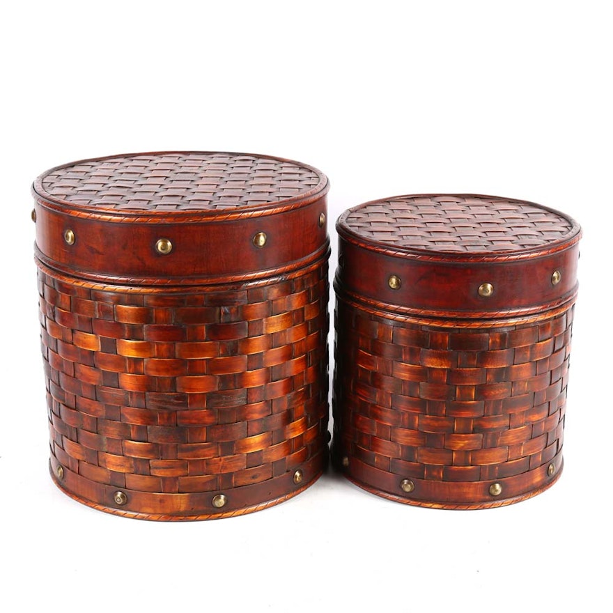 Pair of Contemporary Baskets by Three Hands Corp