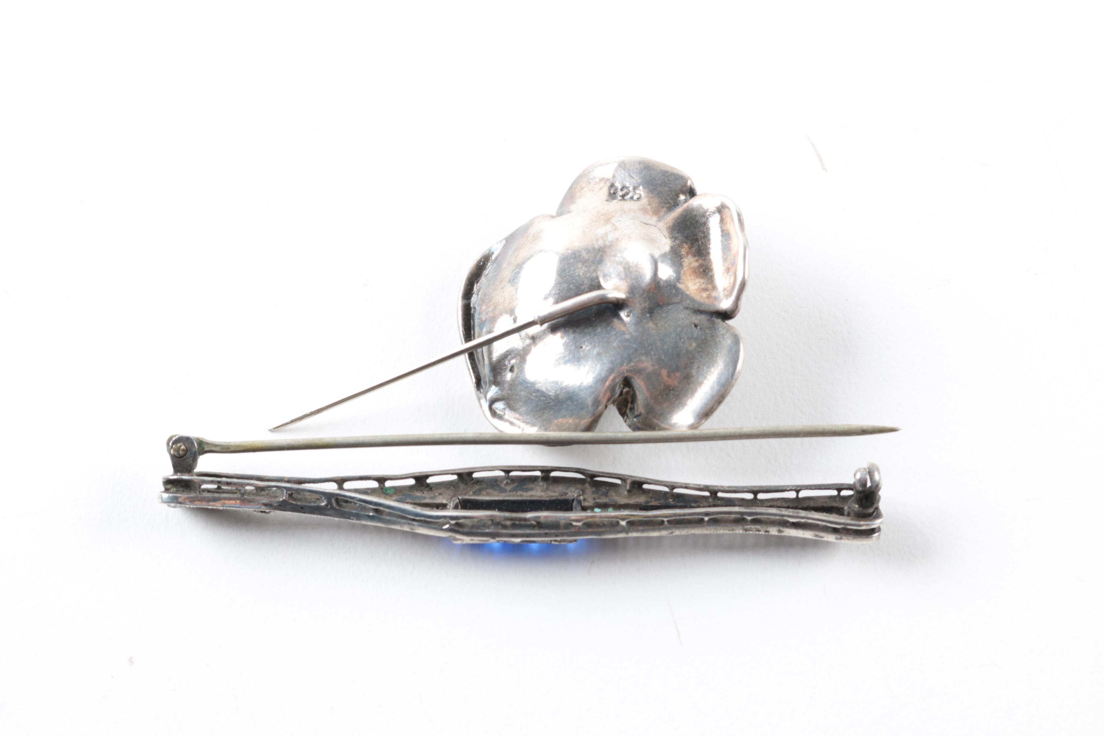 Assortment of Sterling Silver Multi Gemstone Jewelry, Pill Box and Button Hook