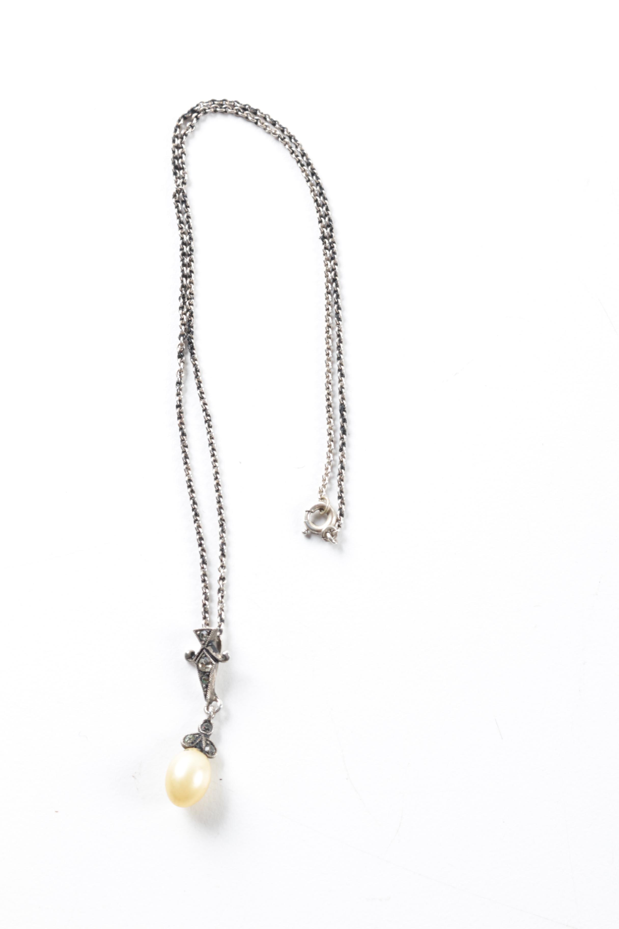 Assortment of Sterling Silver Multi Gemstone Jewelry, Pill Box and Button Hook