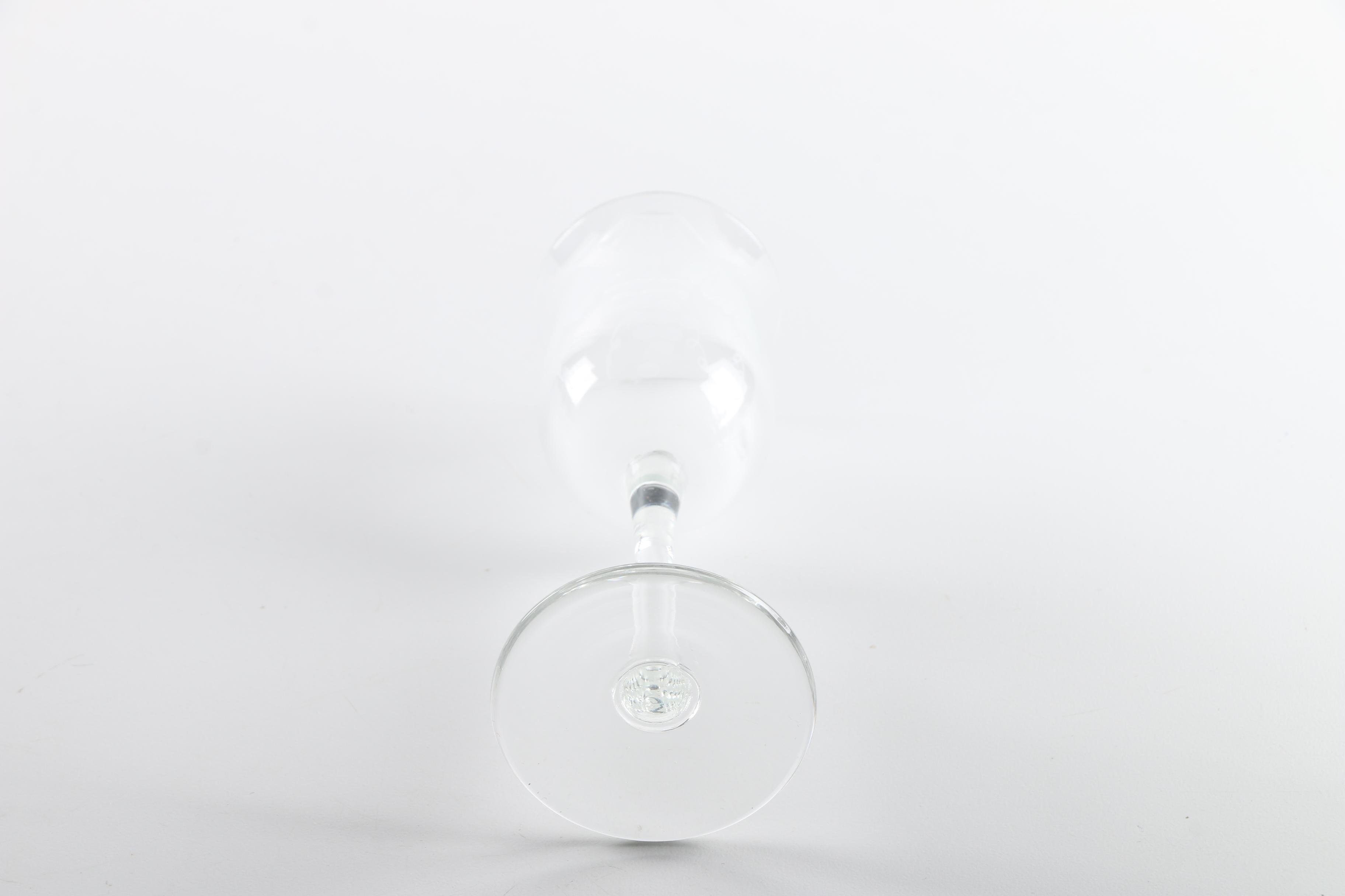 Blown Glass Decanter with Etched Cordial Glasses