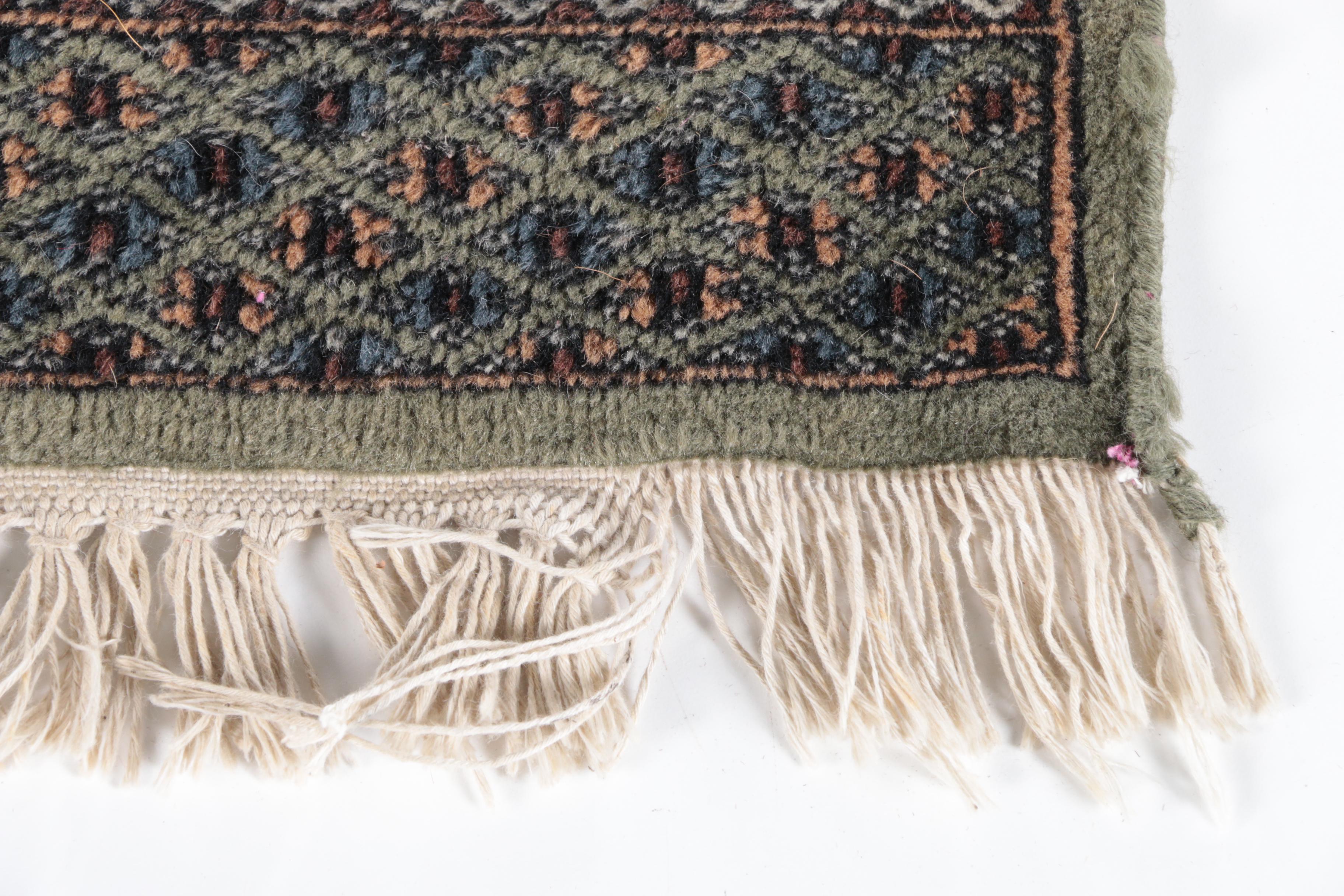 Hand-Knotted Pakistani Bokhara Wool Accent Rug