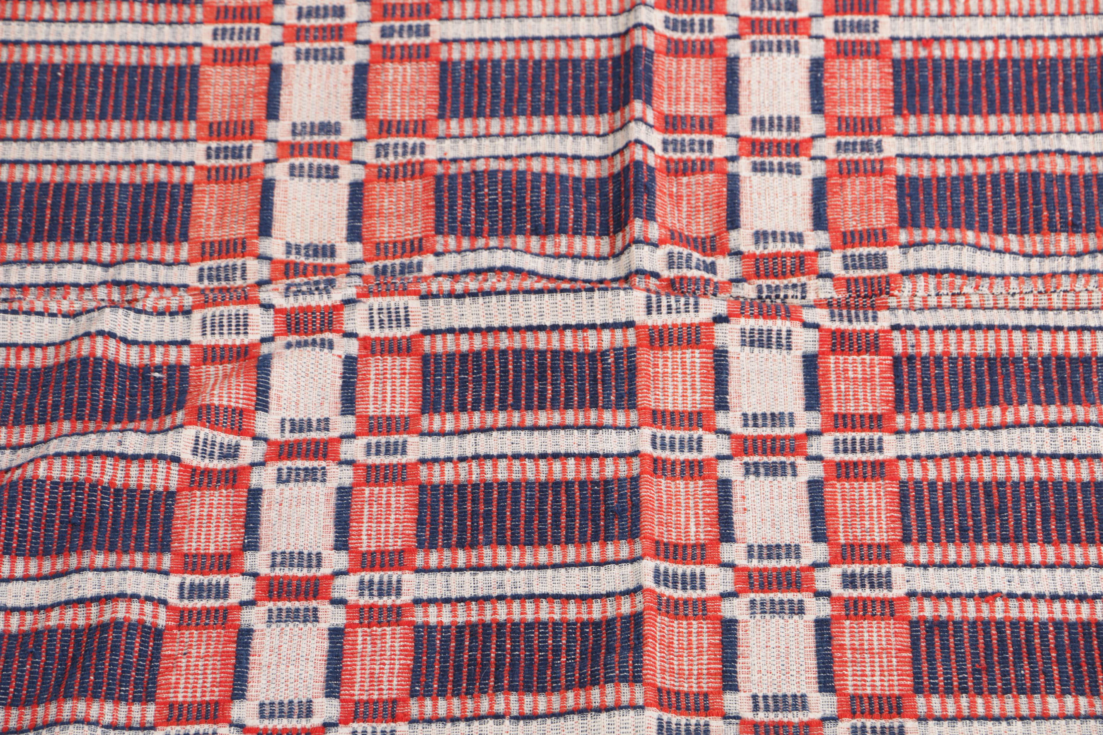 Antique Handwoven Wool and Cotton Coverlets