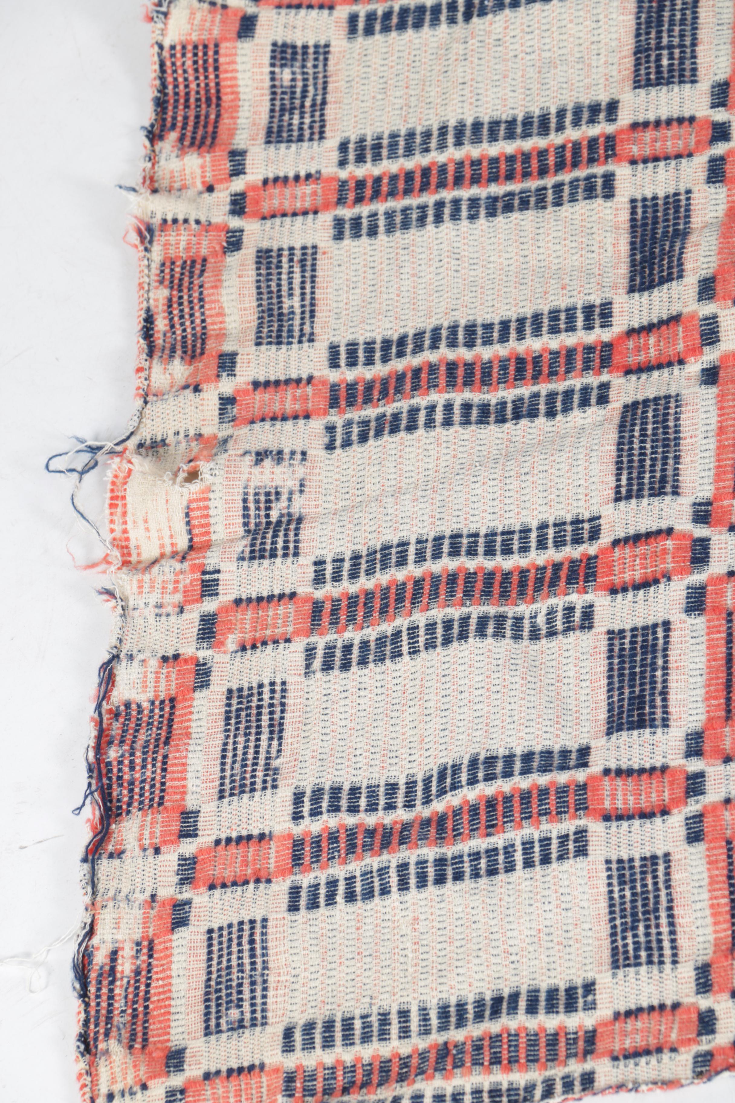 Antique Handwoven Wool and Cotton Coverlets