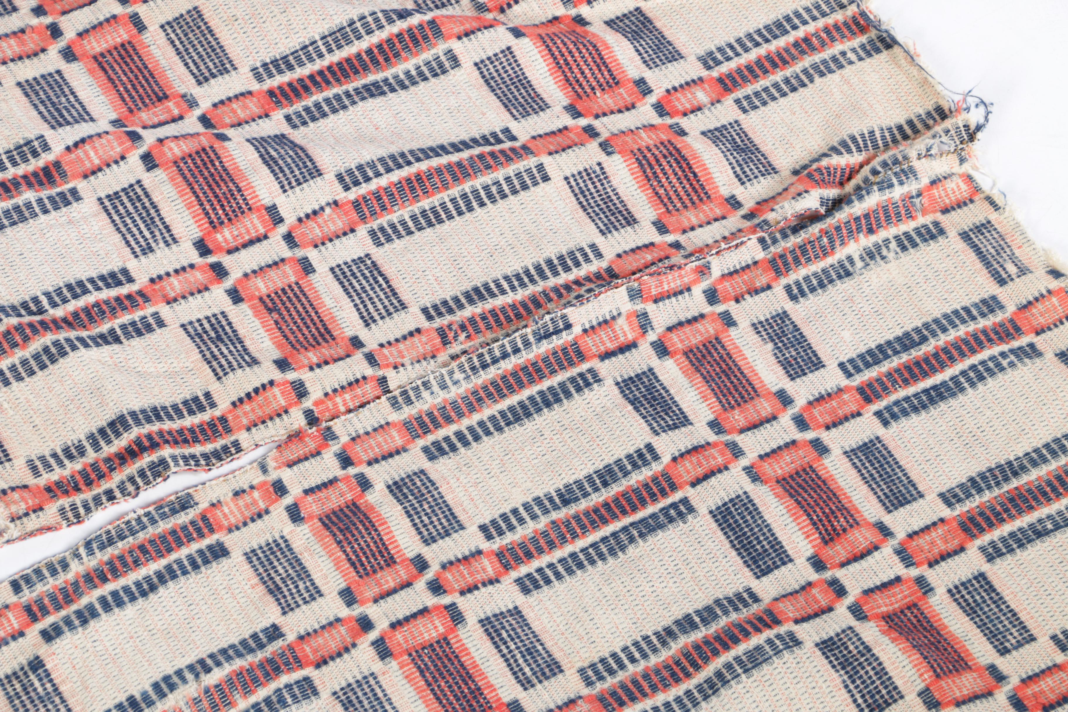 Antique Handwoven Wool and Cotton Coverlets