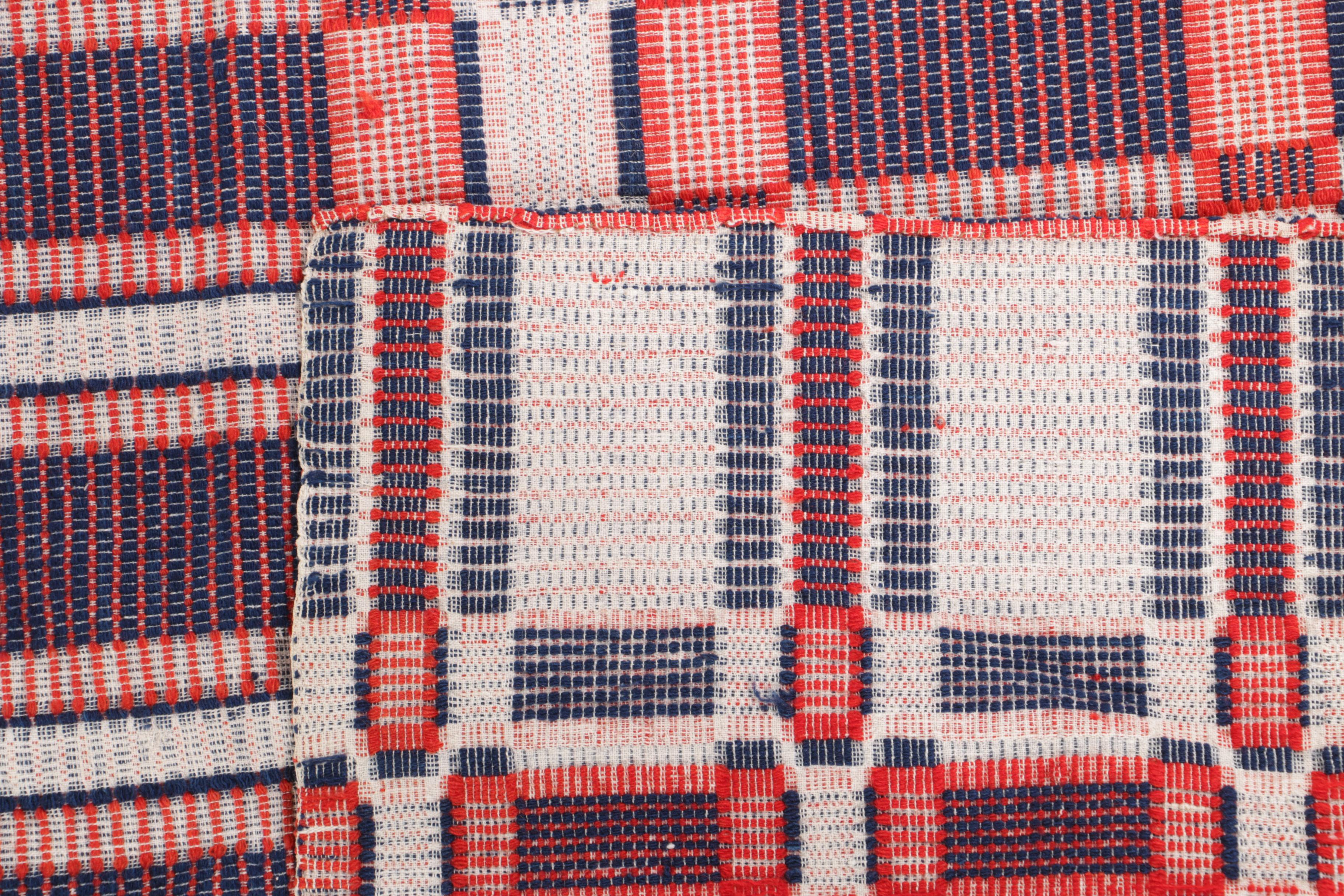 Antique Handwoven Wool and Cotton Coverlets