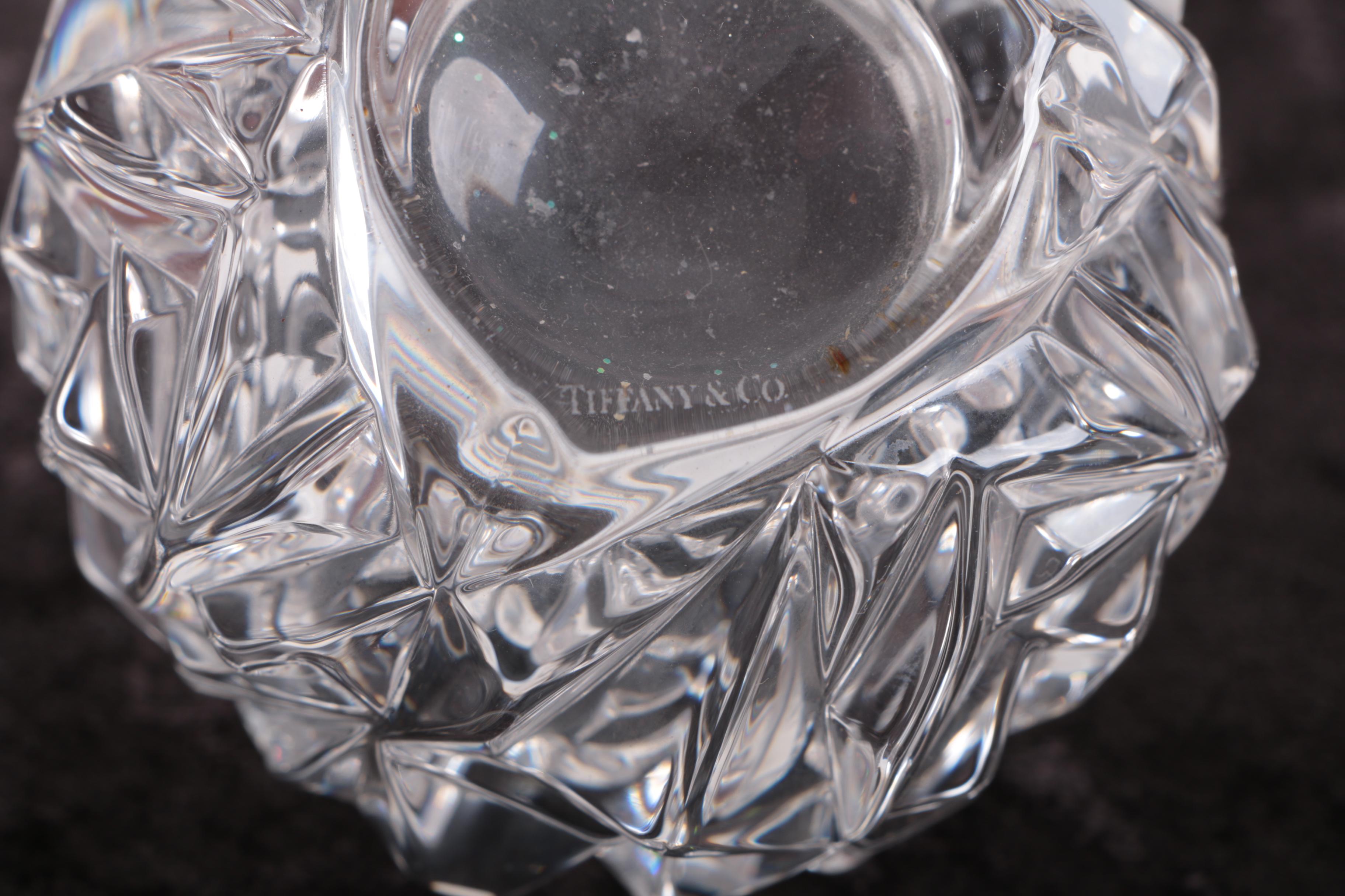 Tiffany & Co. "Rock Cut" Crystal Votive