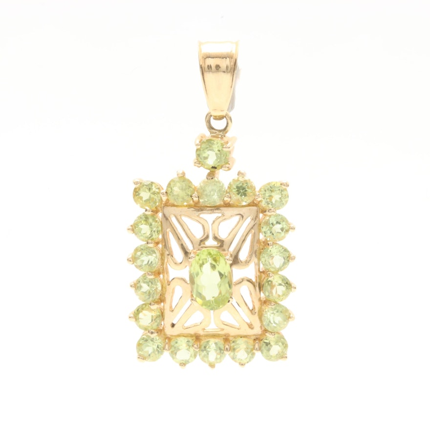 14K Yellow Gold Peridot Pendant