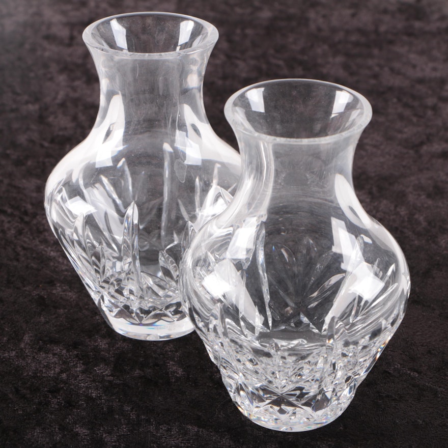 Pair of Waterford Crystal violet Vases