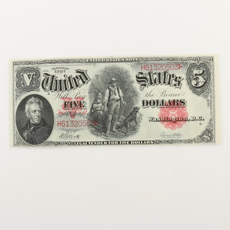 Large Format Series of 1907 $5 Legal Tender Note