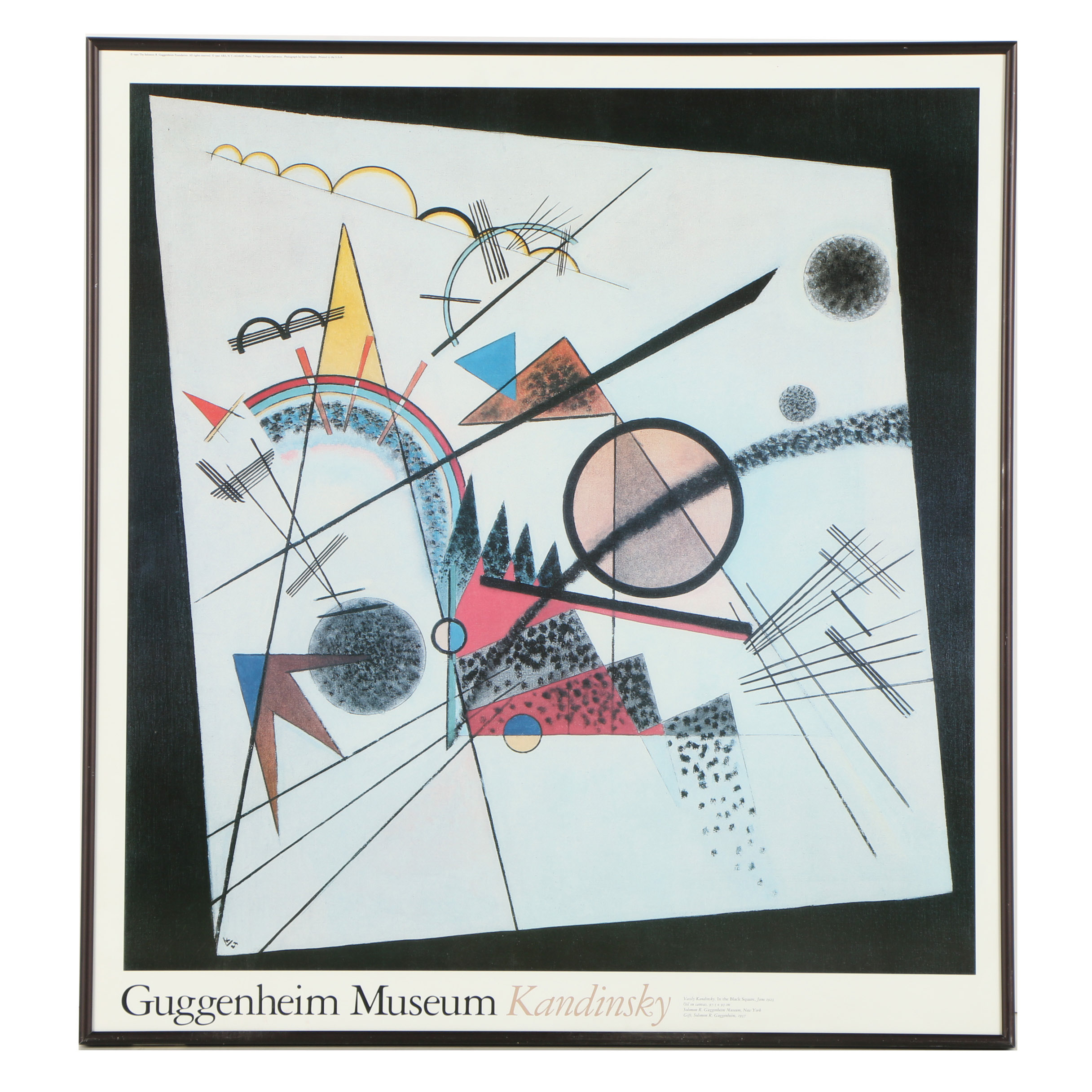 Offset Lithograph Poster After Wassily Kandinsky "In the Black Square"