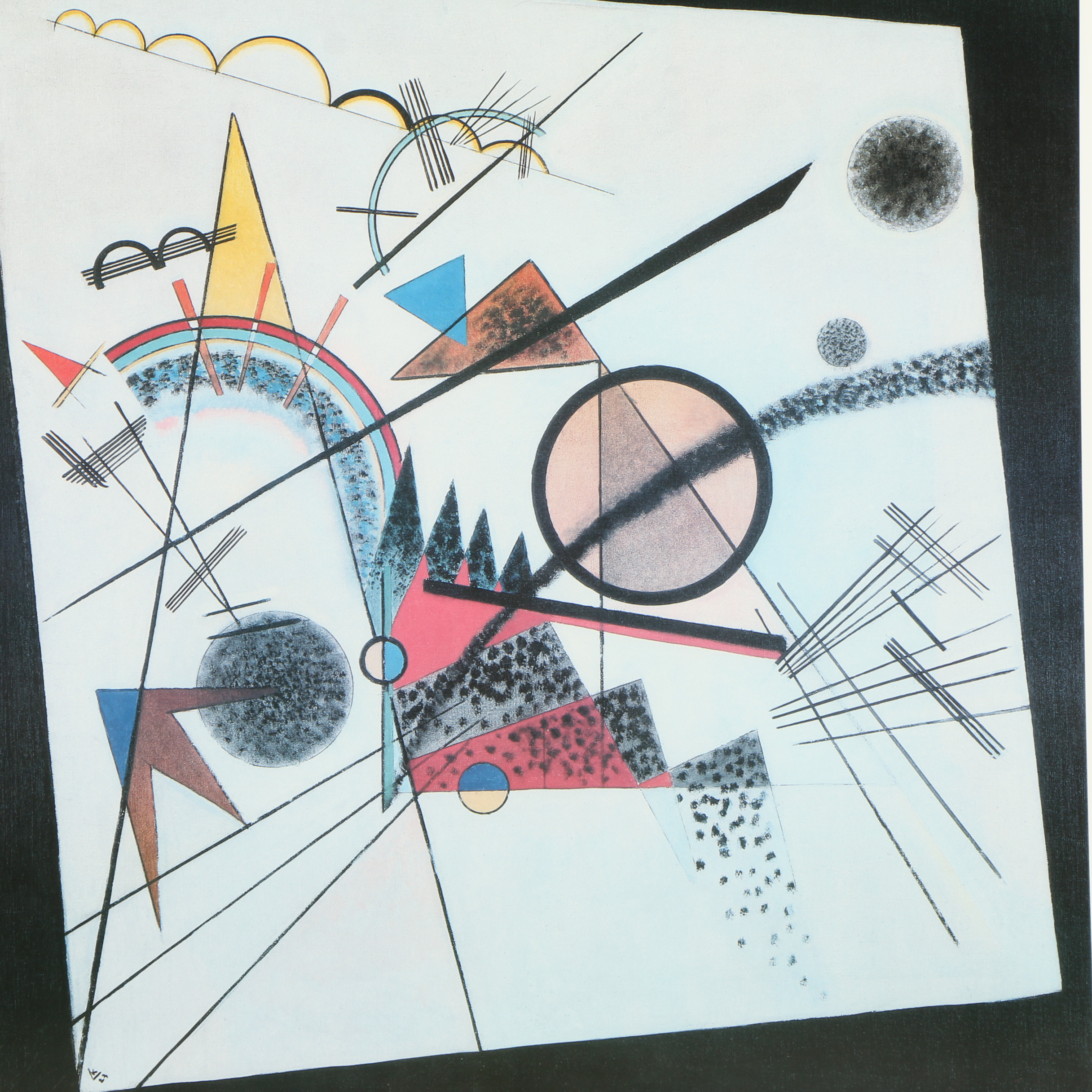 Offset Lithograph Poster After Wassily Kandinsky "In the Black Square"