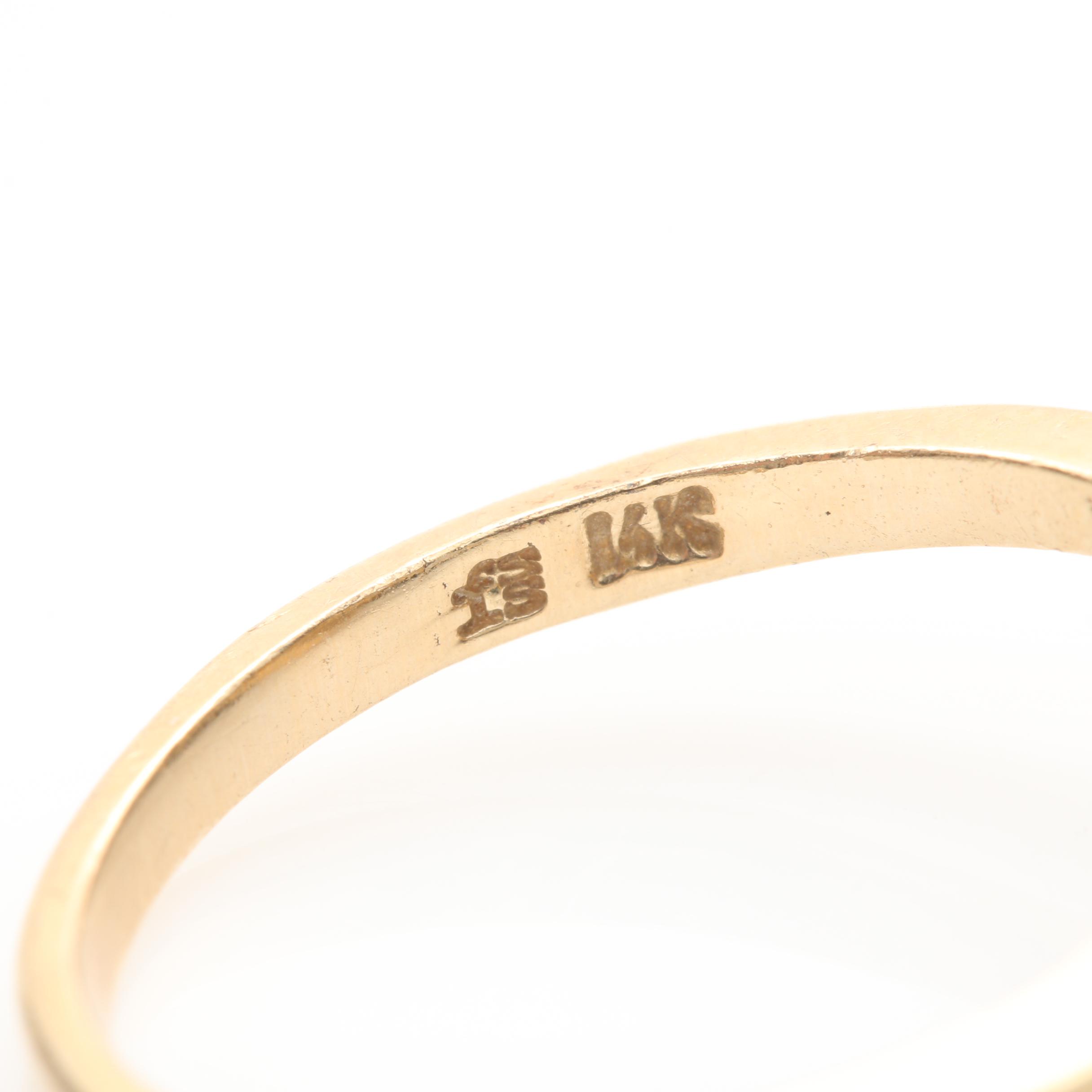 14K Yellow Gold Diamond Pansy Ring