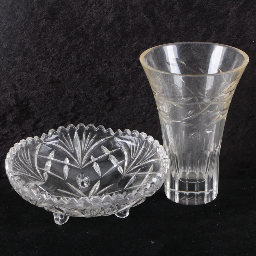 Michael Aram for Waterford Crystal "Garland" Vase with Marquis Bowl