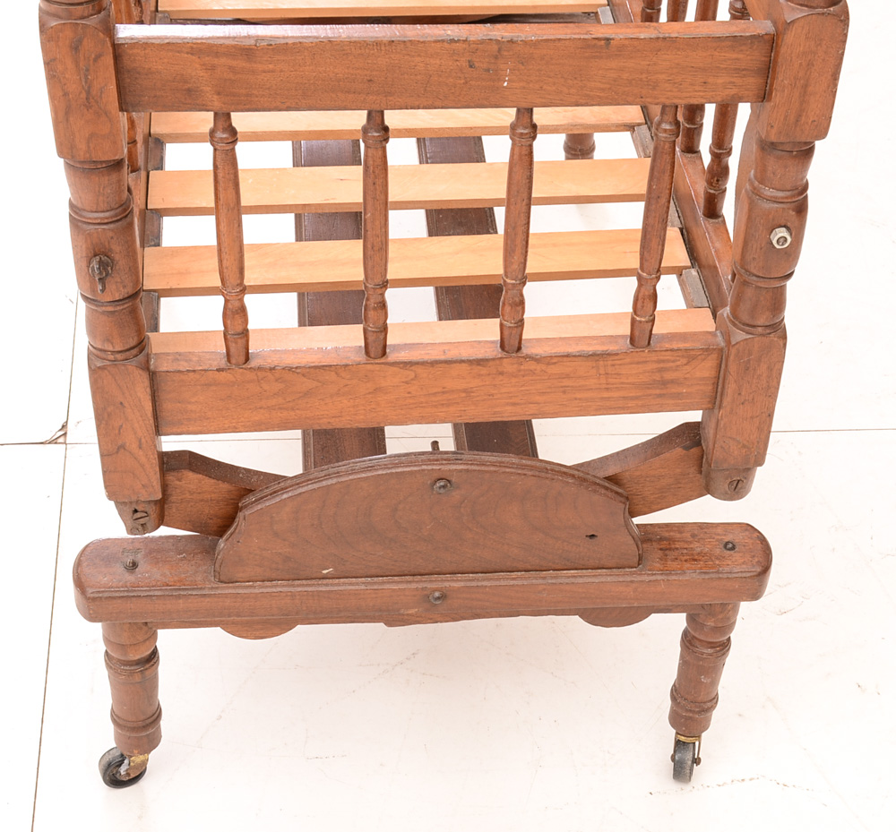 Antique Decorative 4-Poster Rocking Cradle