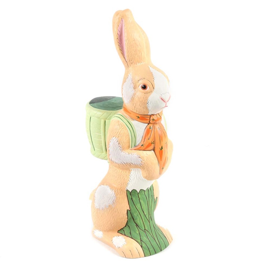 Vaillancourt Hand Painted Chalkware Easter Rabbit