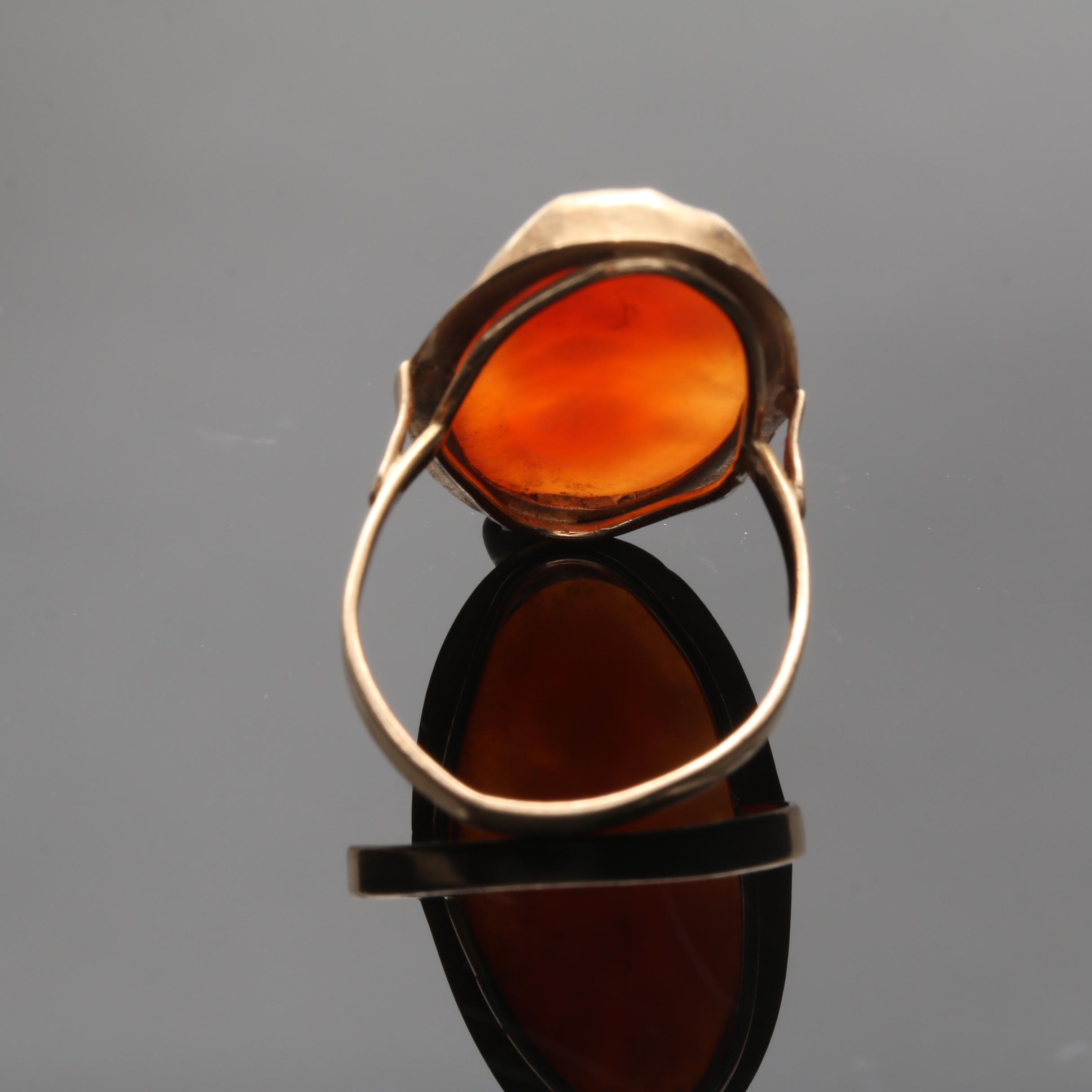14K Yellow Gold Shell Cameo Ring