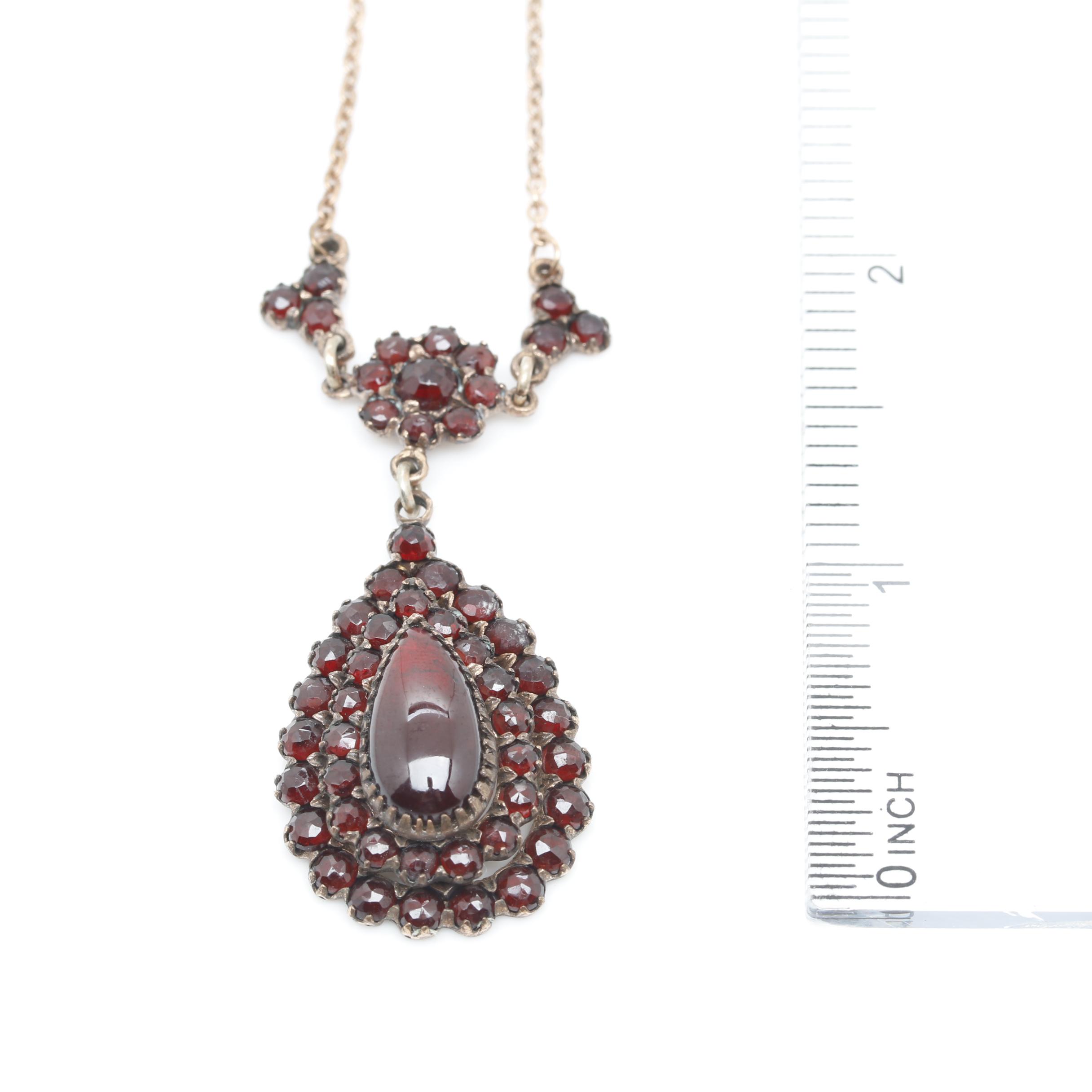 Rose Tone Garnet Necklace