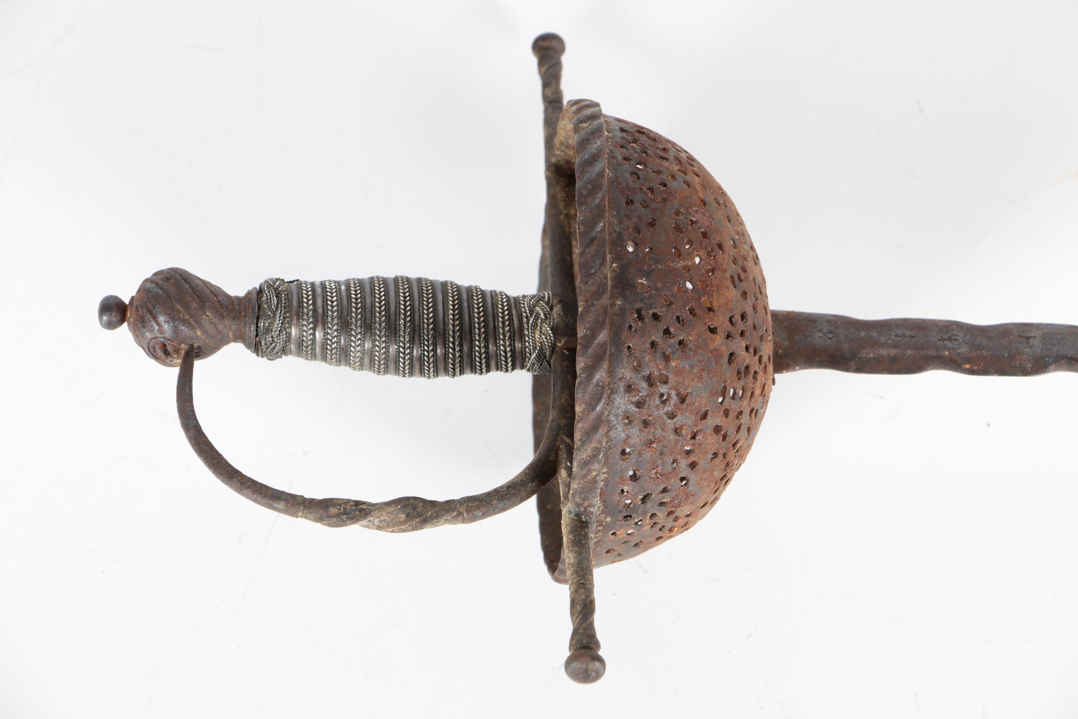 18th Century Flamberge Cup-Hilted Rapier