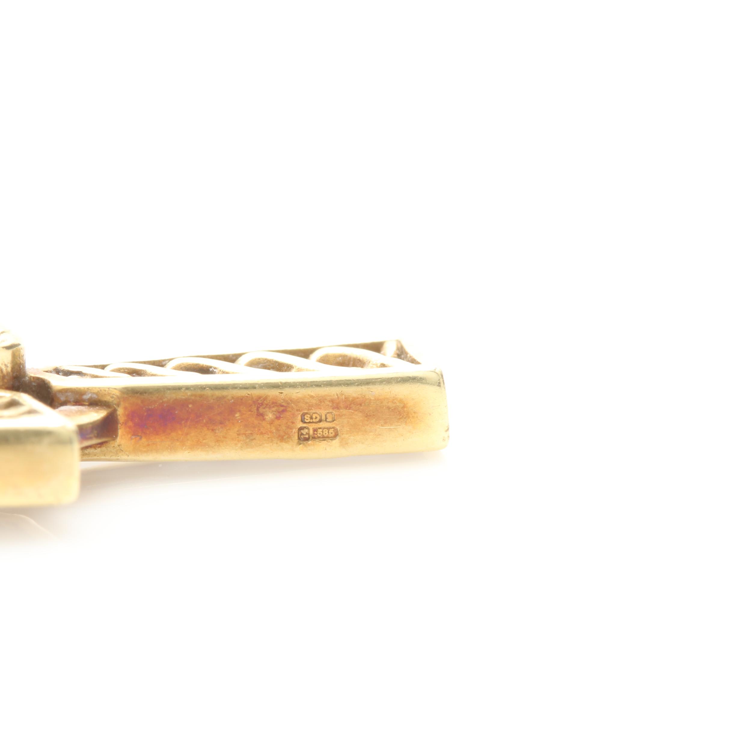 14K Yellow Gold Sun Cross