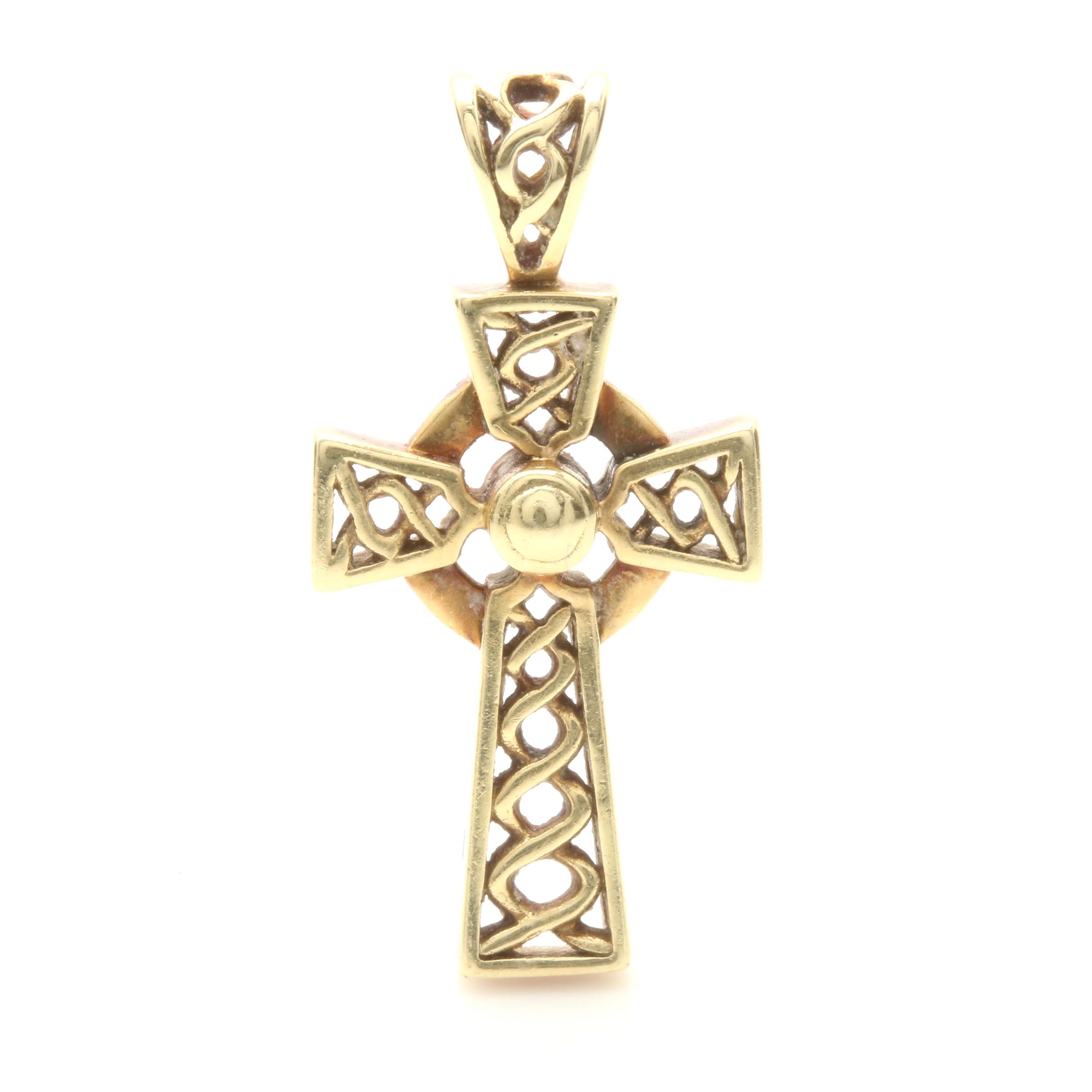 14K Yellow Gold Sun Cross