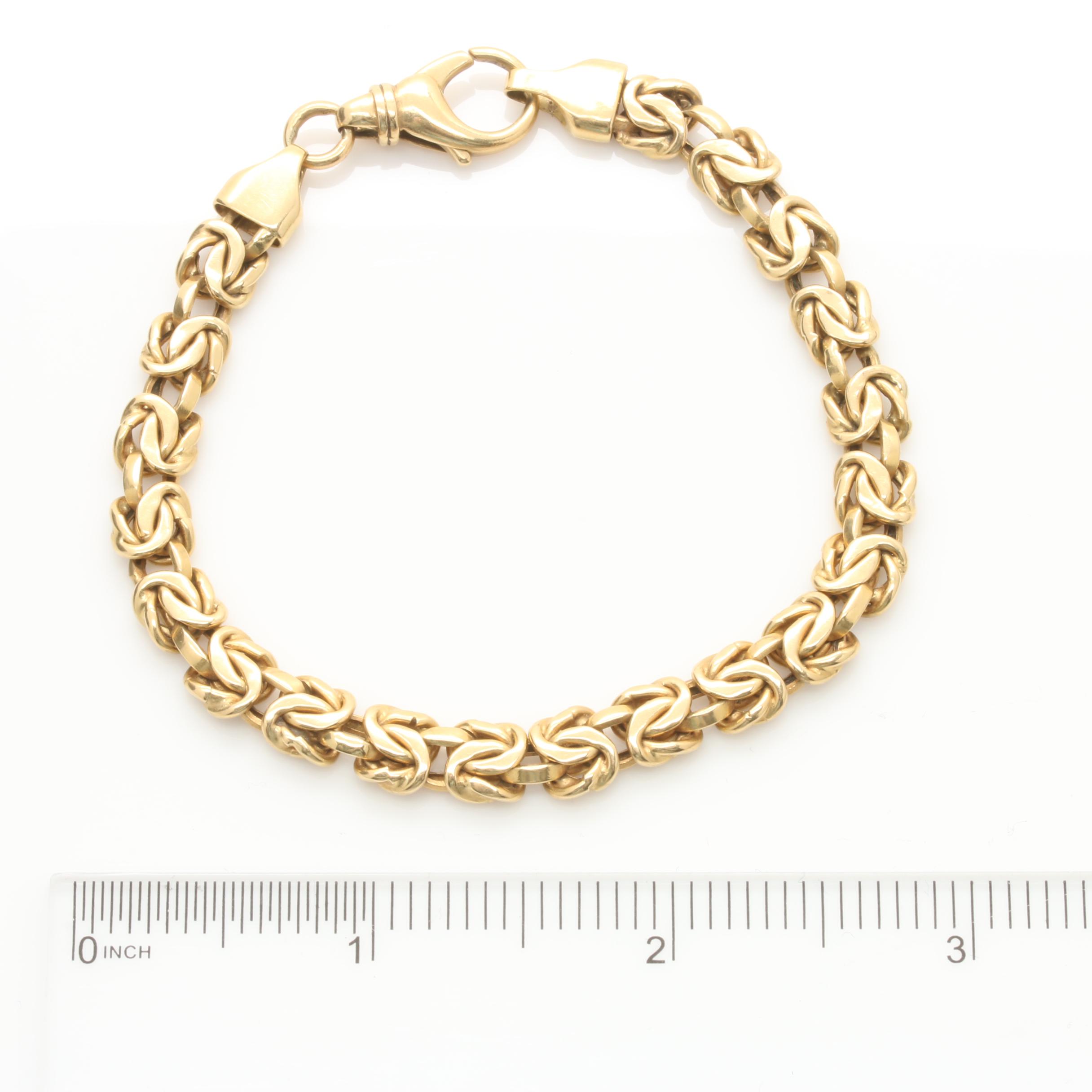 18K Yellow Gold Byzantine Chain Bracelet