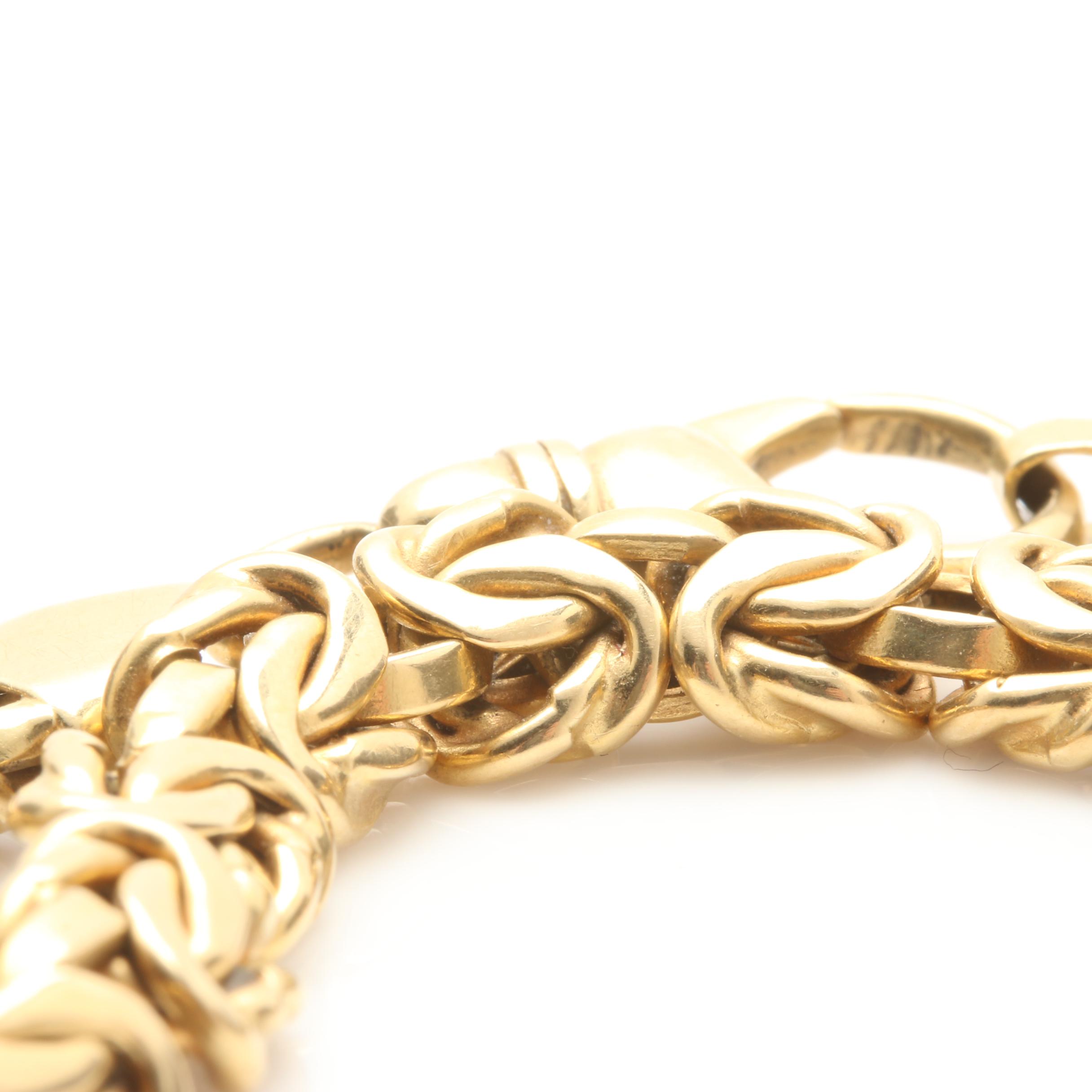 18K Yellow Gold Byzantine Chain Bracelet
