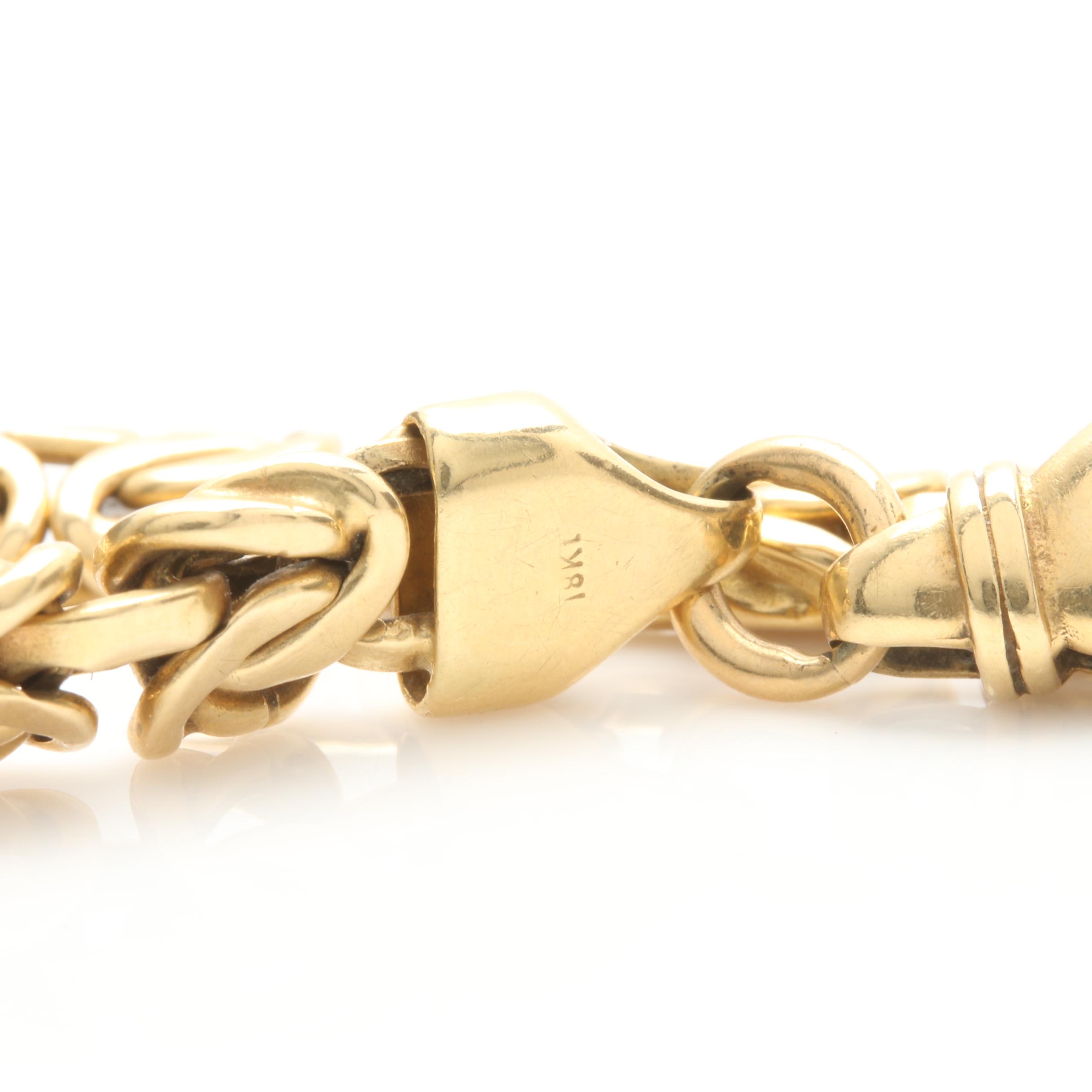 18K Yellow Gold Byzantine Chain Bracelet