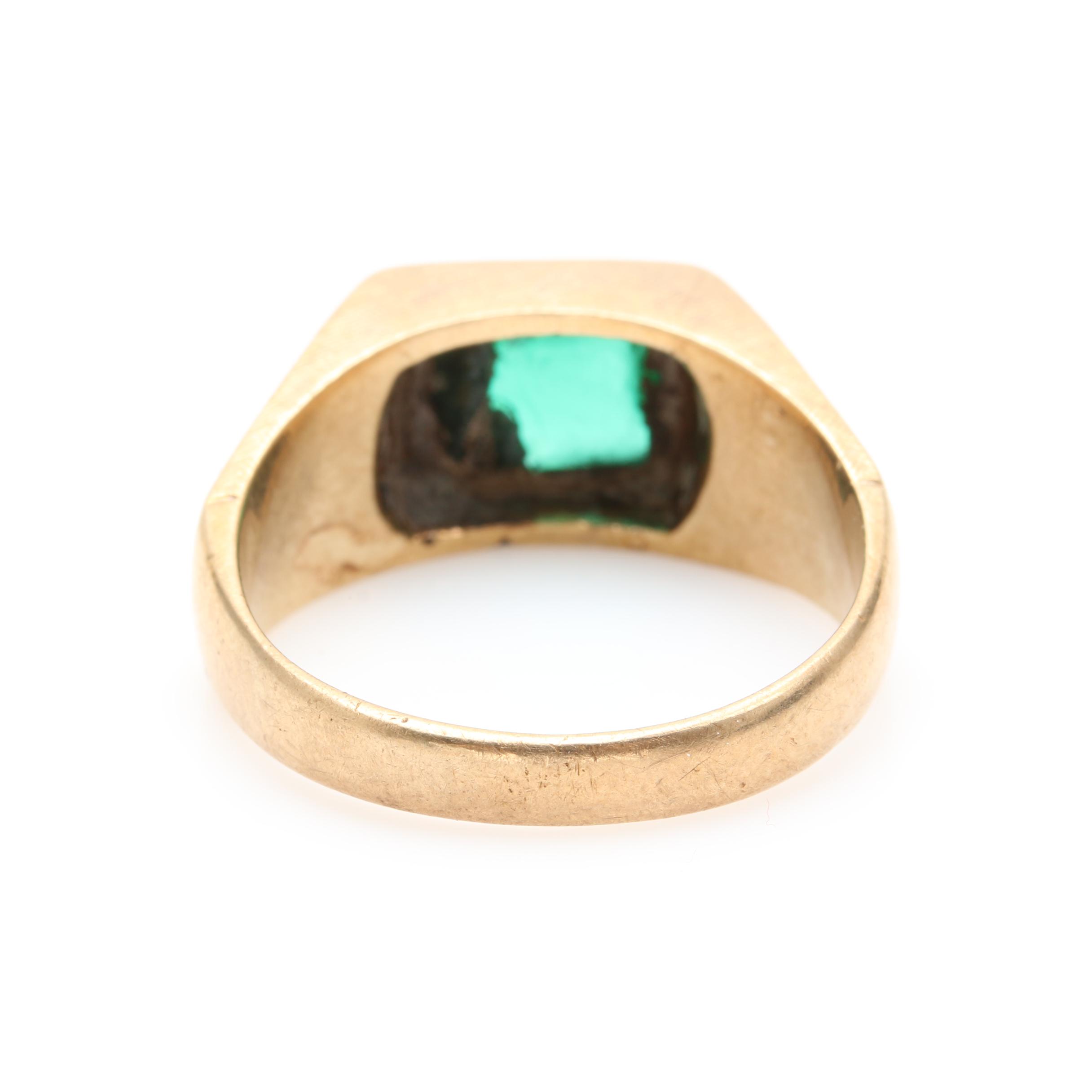 10K Yellow Gold Glass Ring